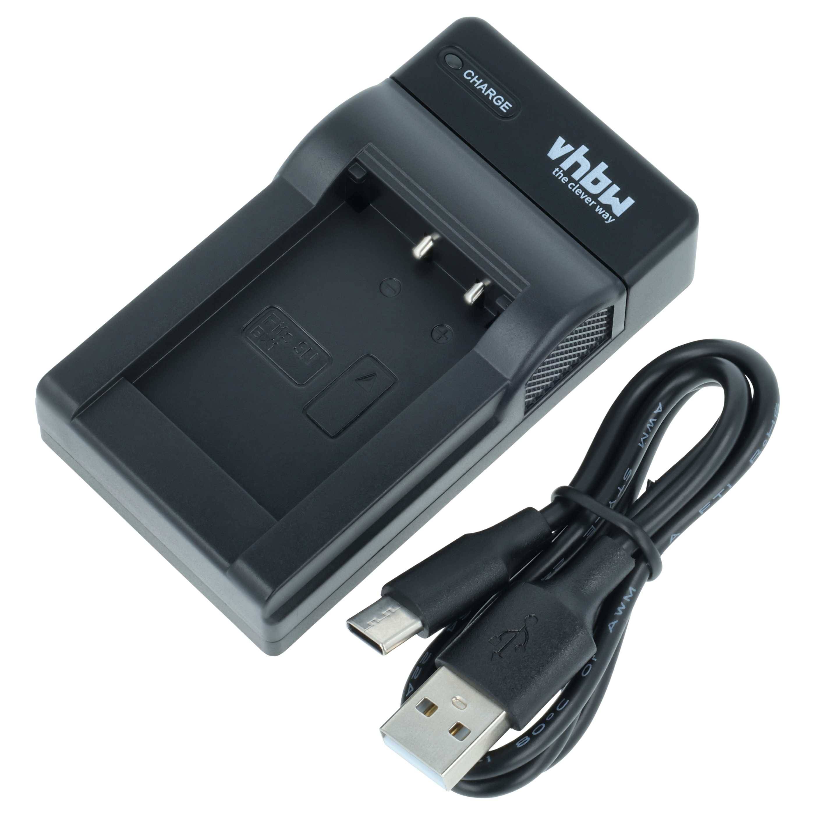 vhbw USB-C Ladegerät kompatibel mit Sony NP-BX1 Kamera | Ladeschale + USB-C Kabel Ladeanzeige-0