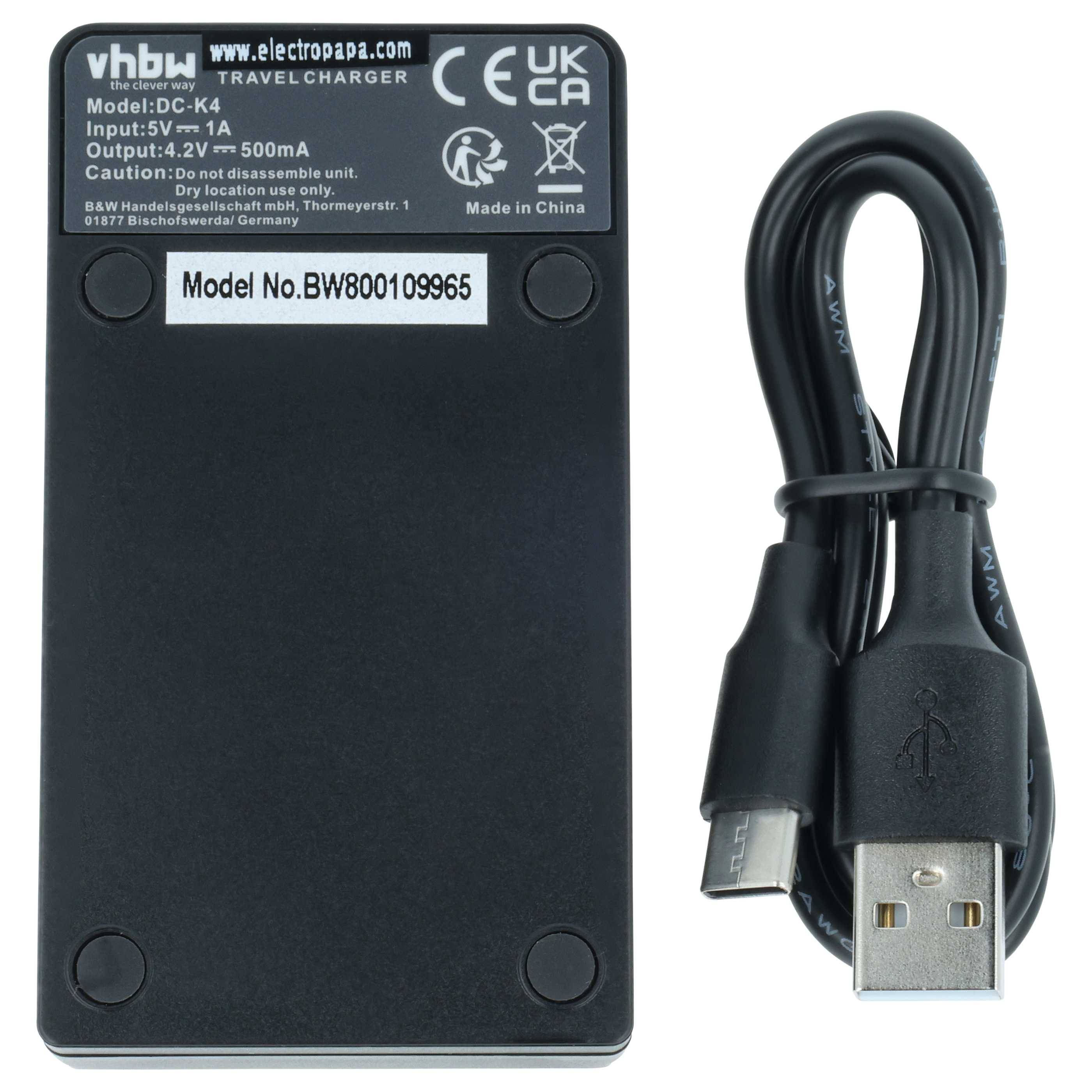 vhbw USB-C Ladegerät kompatibel mit Sony NP-BX1 Kamera | Ladeschale + USB-C Kabel Ladeanzeige-1