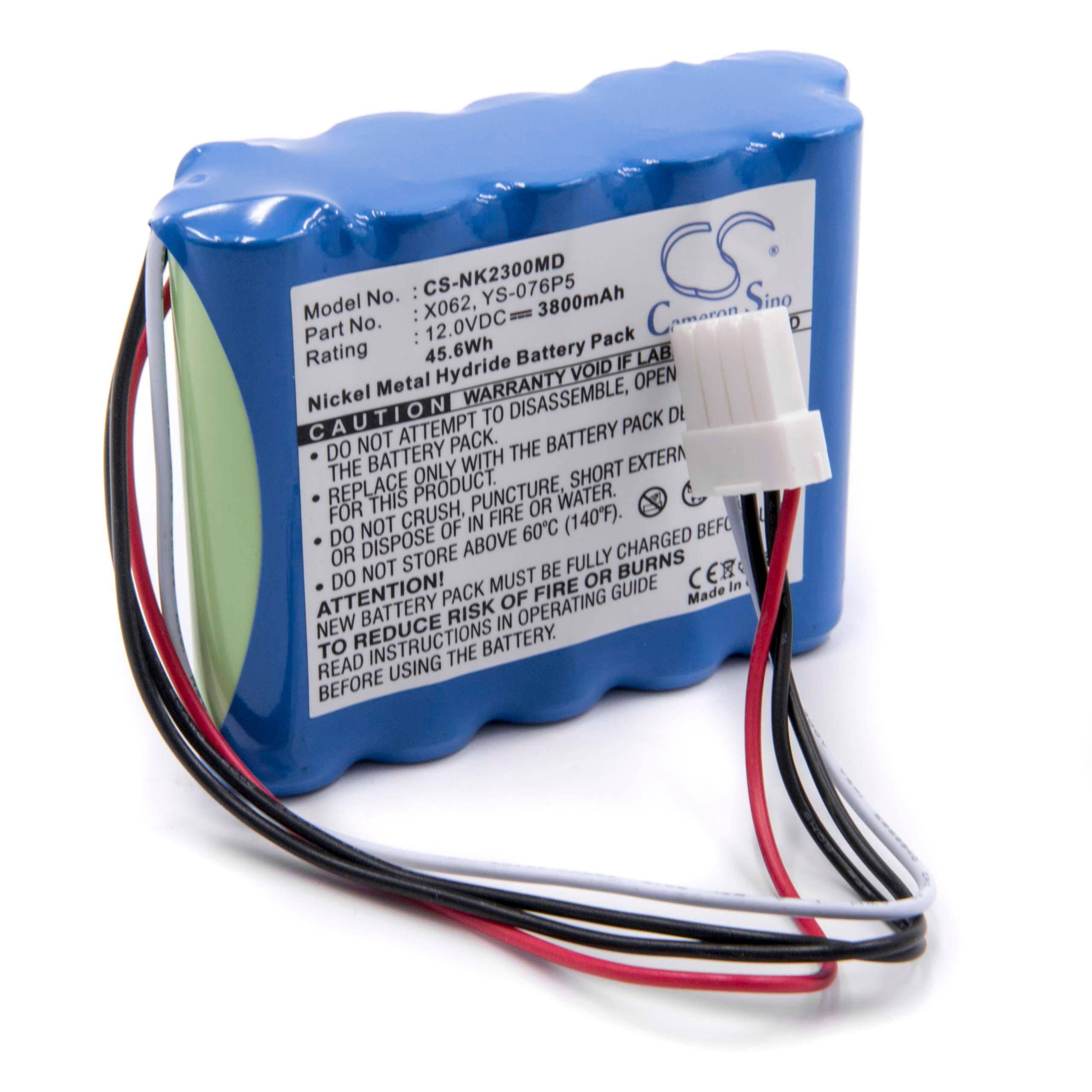 vhbw Akku Ersatz für Nihon Kohden 608237 | YS-076P5, X062, 10HR-4/3FAUC-NK, 10HP-4/3FAUR-NK für Medizintechnik (3800 mAh-0