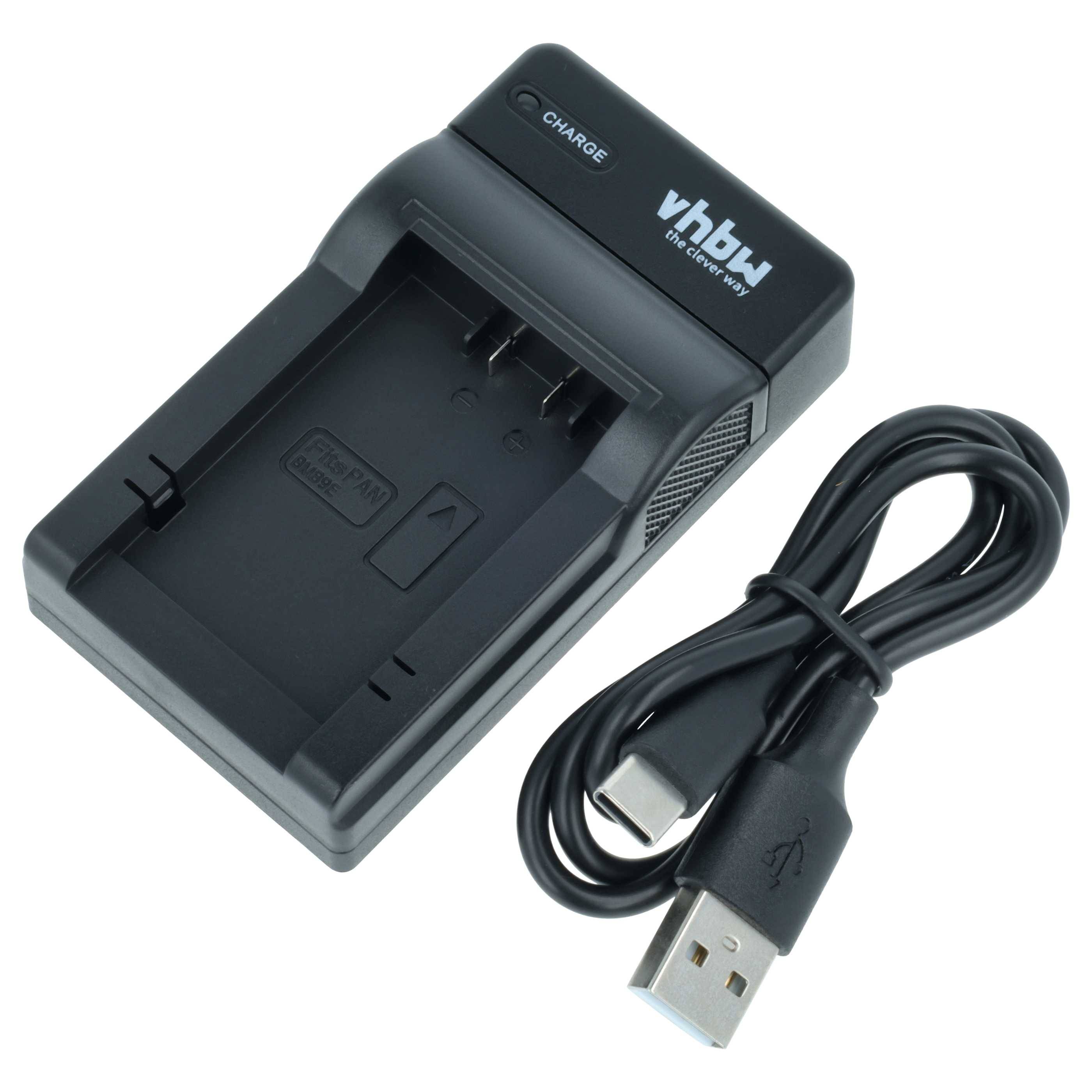 vhbw USB-C Ladegerät kompatibel mit Panasonic DMC-BMB9 | DMW-BMB9E Kamera Camcorder - Ladeschale + USB-C Kabel-0