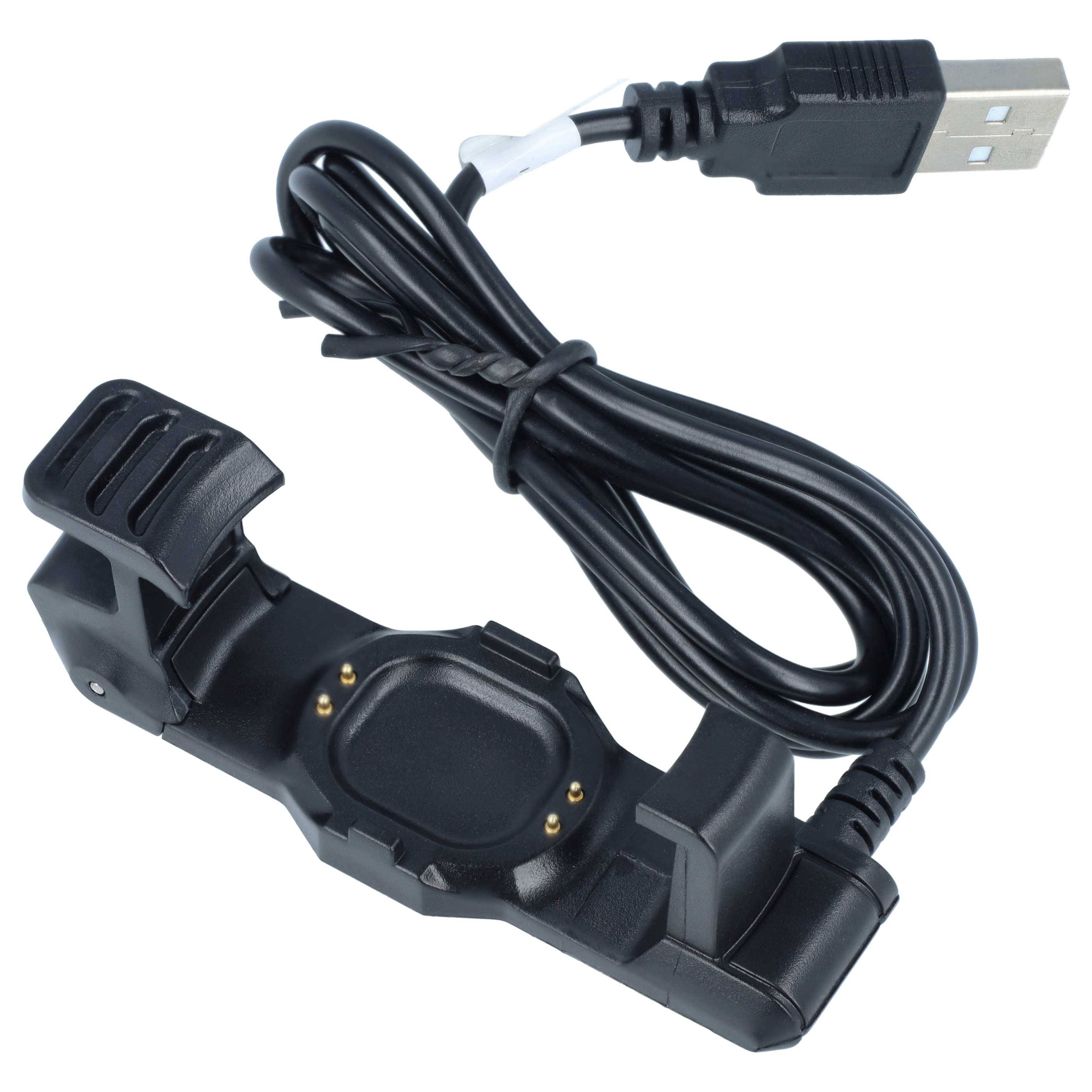 vhbw USB Ladekabel kompatibel mit Garmin Forerunner 225 | Smartwatch Fitnesstracker Dockingstation Schwarz, 94 cm-0