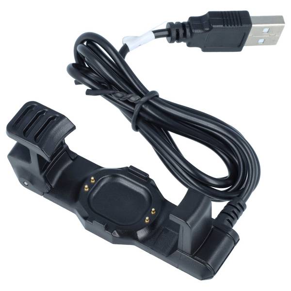 vhbw USB Ladekabel kompatibel mit Garmin Forerunner 225 | Smartwatch Fitnesstracker Dockingstation Schwarz, 94 cm