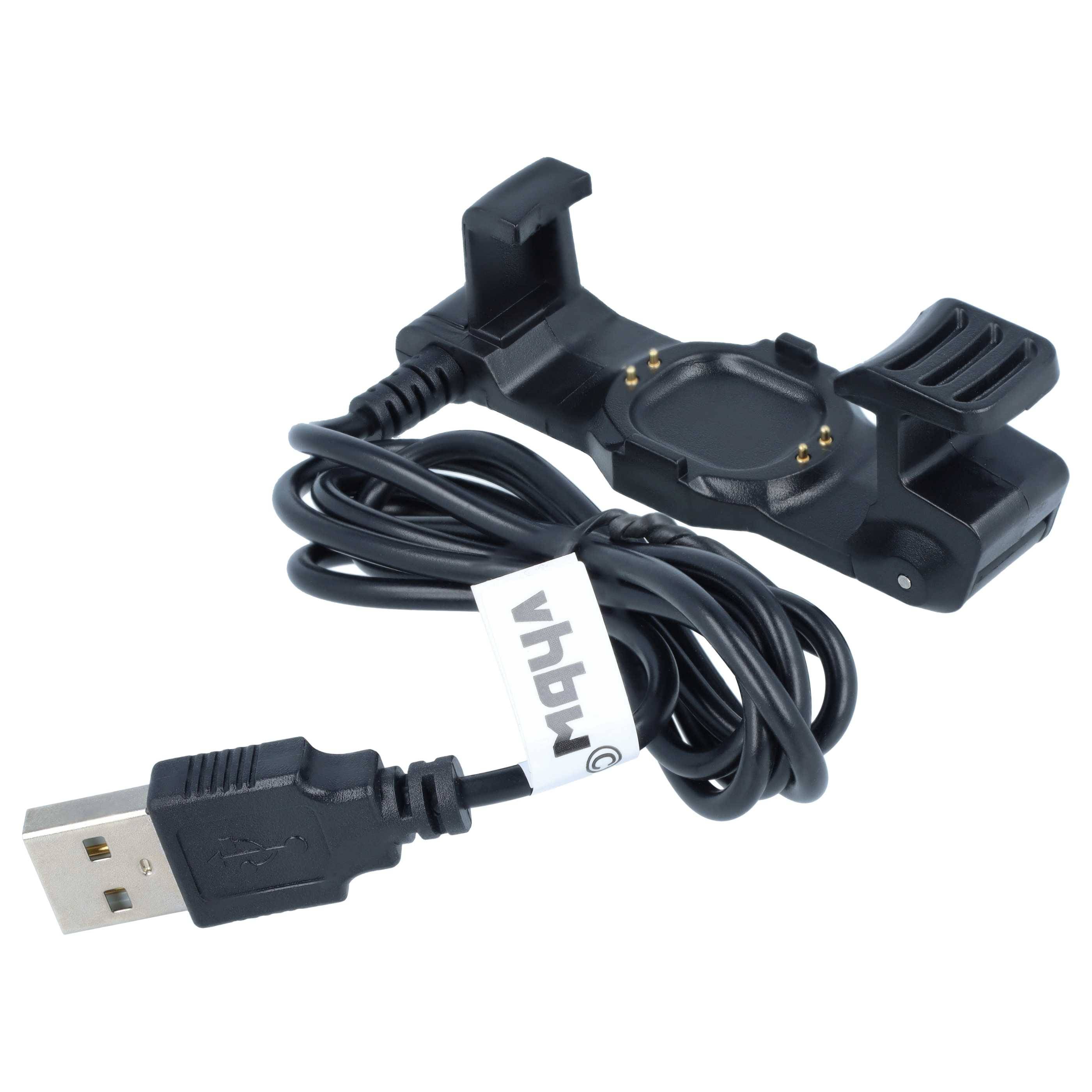 vhbw USB Ladekabel kompatibel mit Garmin Forerunner 225 | Smartwatch Fitnesstracker Dockingstation Schwarz, 94 cm-1
