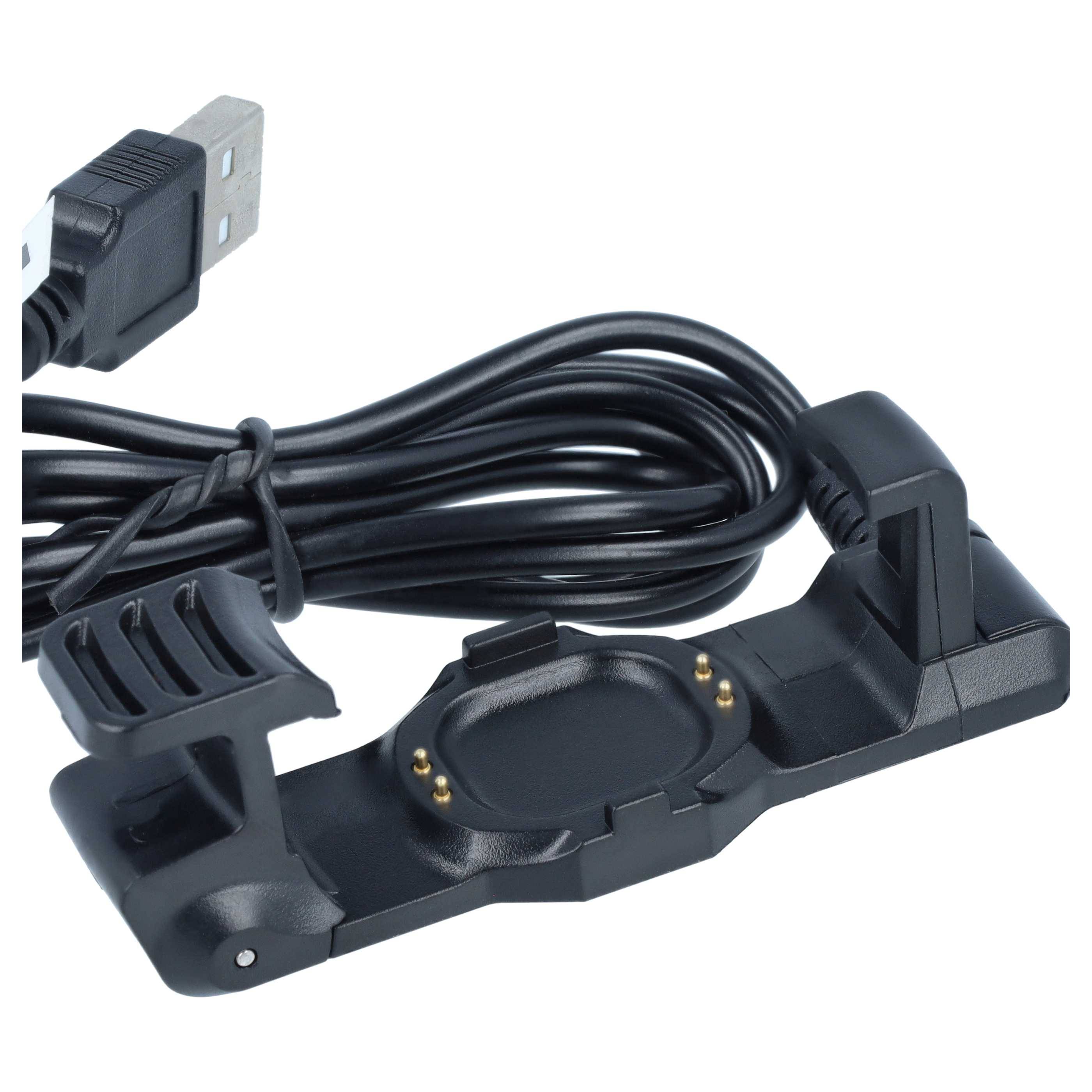 vhbw USB Ladekabel kompatibel mit Garmin Forerunner 225 | Smartwatch Fitnesstracker Dockingstation Schwarz, 94 cm-3