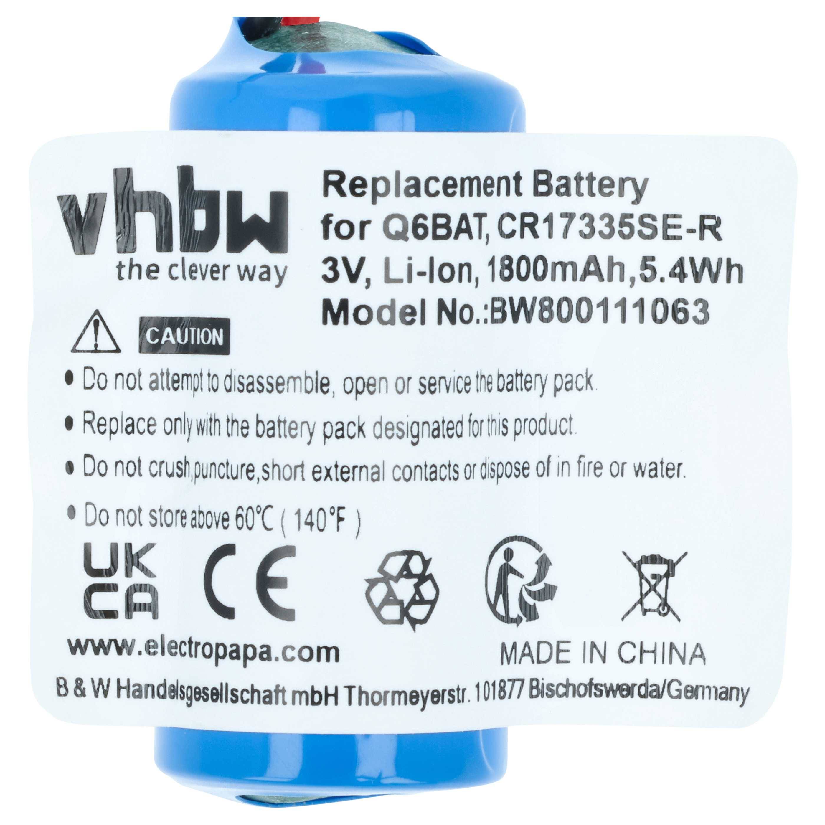 vhbw Batterie Ersatz für Sanyo GT15-Bat | ER2/3A, CR17335SE-R für Steuereinheit (1800 mAh, 3 V, Li-Ion)-3