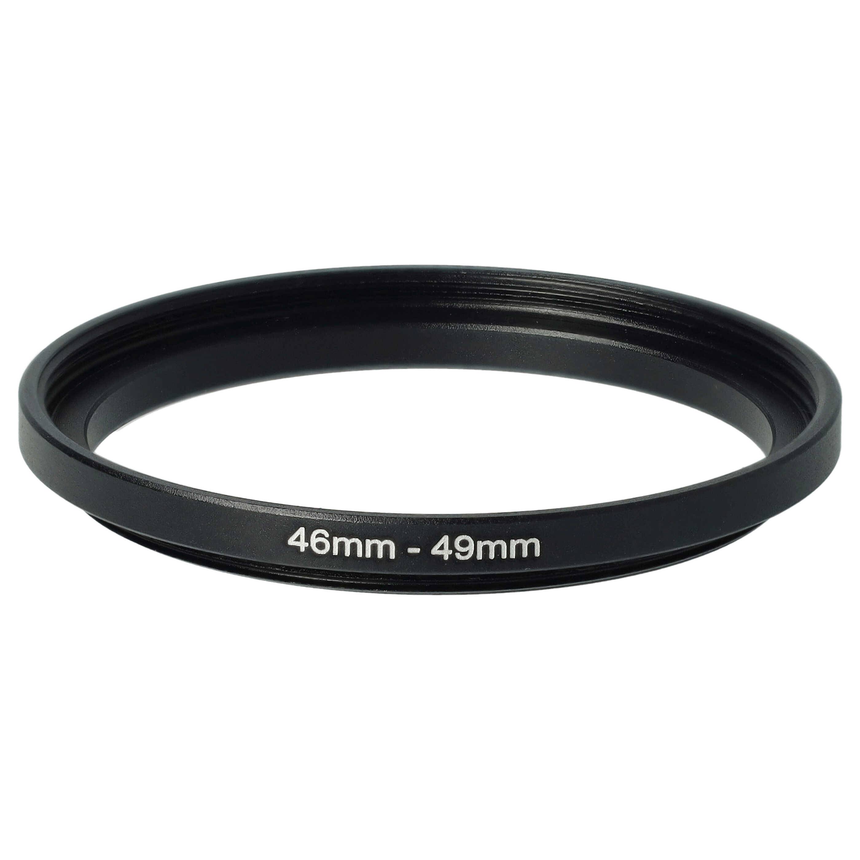 vhbw Step-Up-Ring Adapter von 46 mm auf 49 mm für Kamera Objektiv | Filteradapter, Metall, Schwarz-0