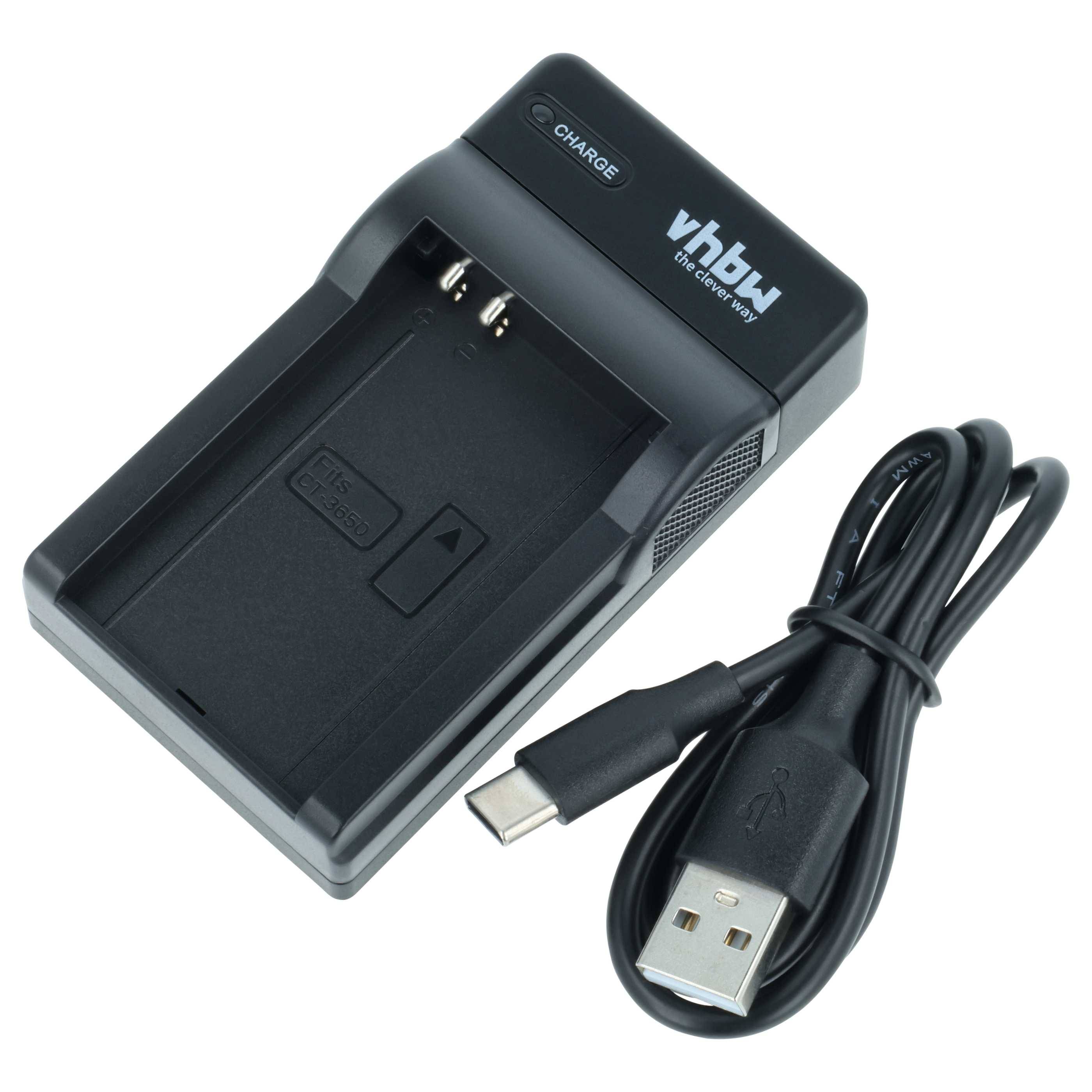vhbw USB-C Ladegerät kompatibel mit Luiton LT-316 Kamera | Ladeschale + USB-C Kabel Ladeanzeige-0