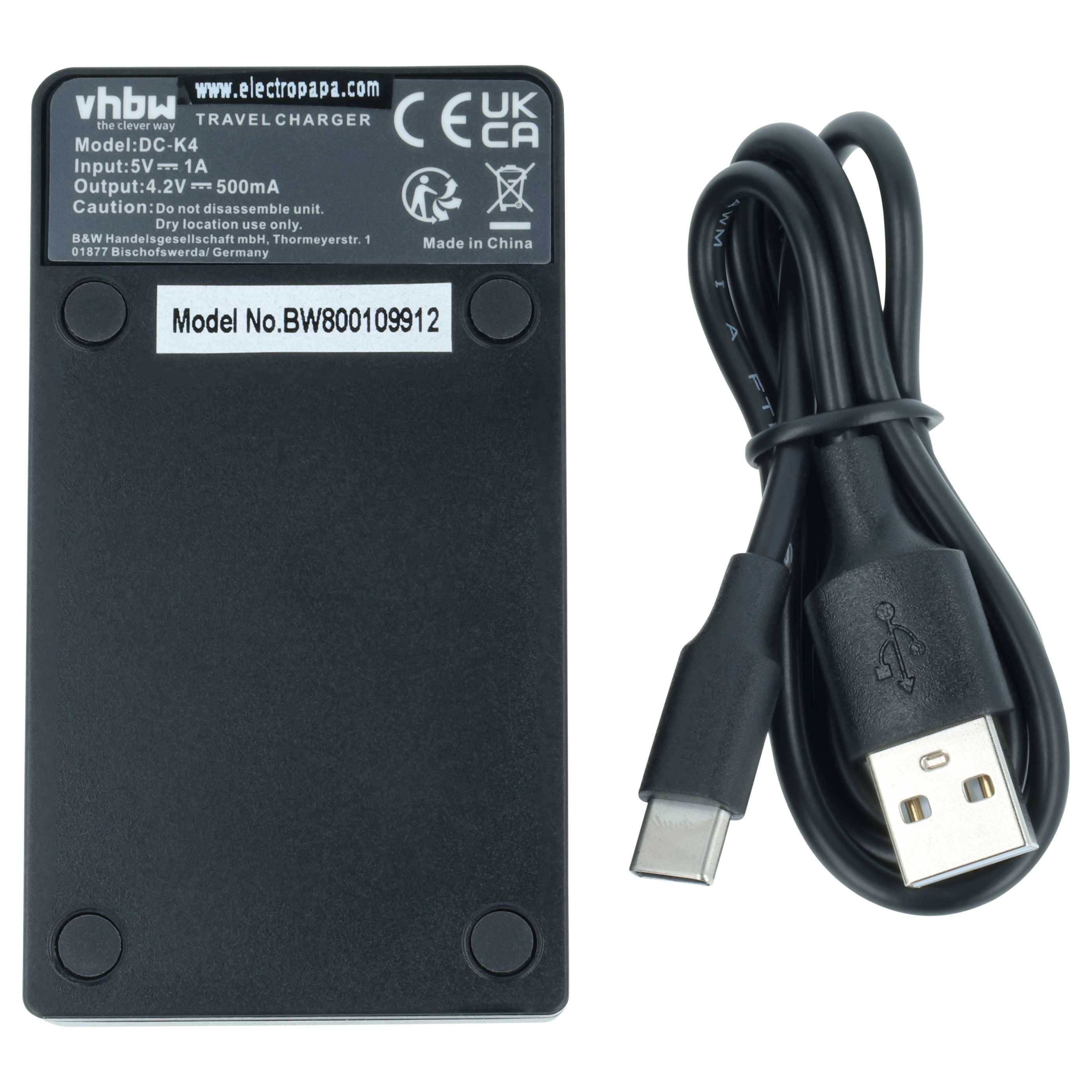 vhbw USB-C Ladegerät kompatibel mit Luiton LT-316 Kamera | Ladeschale + USB-C Kabel Ladeanzeige-2