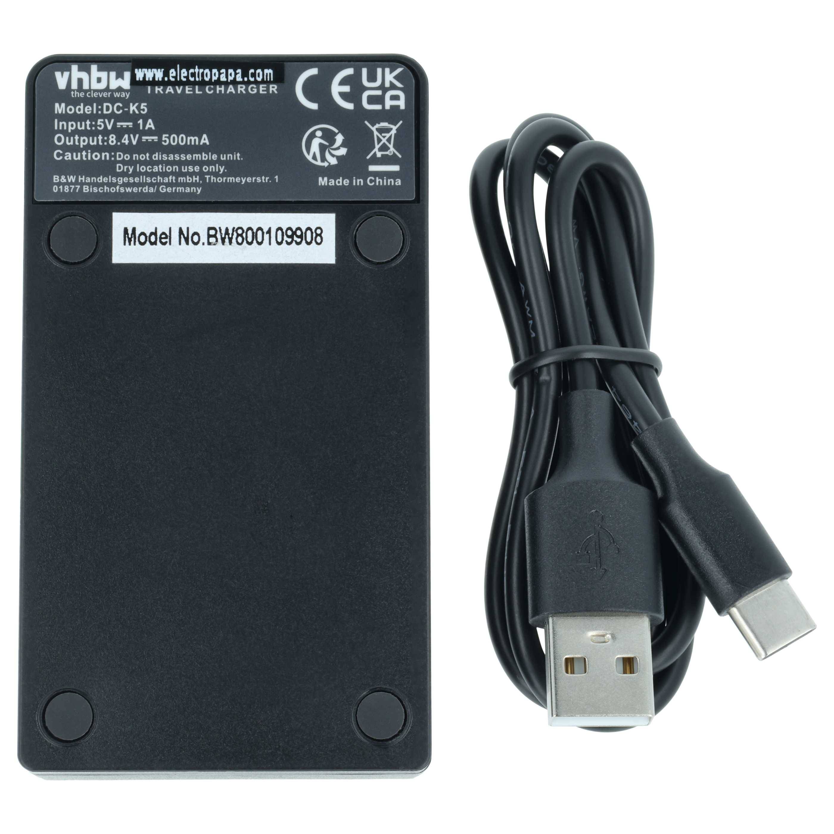 vhbw USB-C Ladegerät kompatibel mit Fujifilm X-T100 | X-T3, X-T10, X-T30, X-T2, X-T200 Kamera Camcorder - Ladeschale +-2