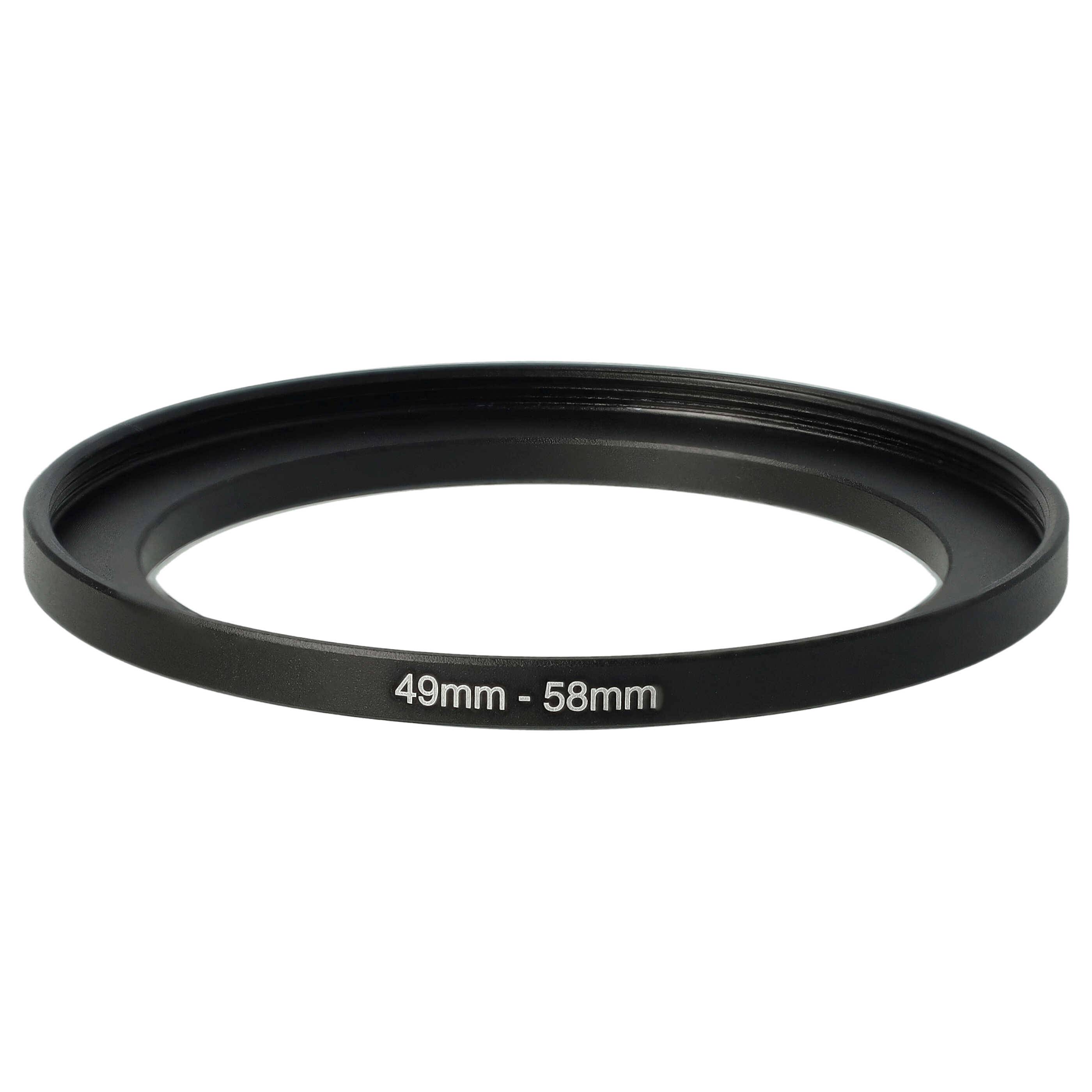 vhbw Step-Up-Ring Adapter von 49 mm auf 58 mm für Kamera Objektiv | Filteradapter, Metall, Schwarz-0