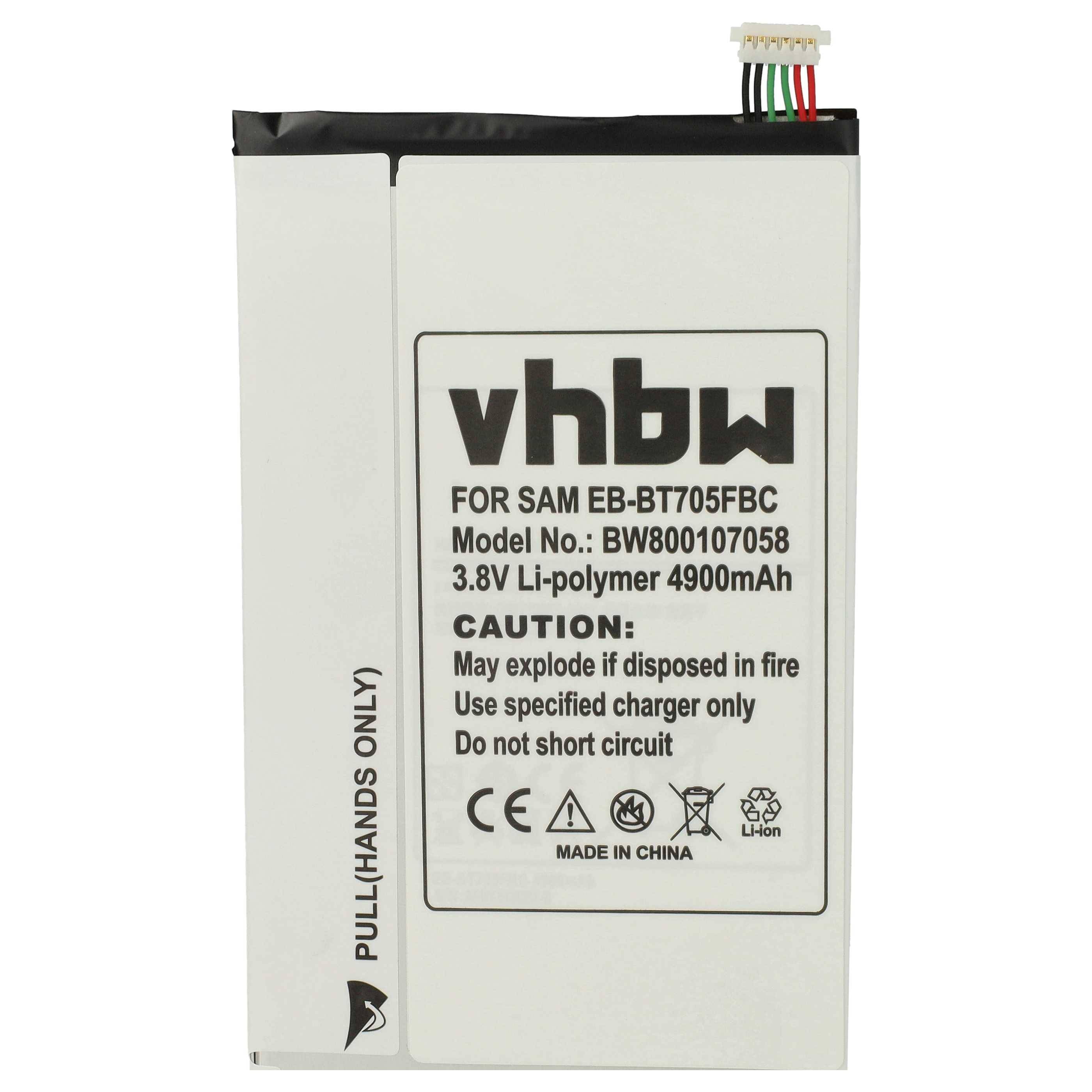 vhbw 1x Akku kompatibel mit Samsung Galaxy Tab SM-T705 | Klimt, S 8.4, S 8.4 WiFi, SC-03G, SM-T700 Tablet Pad (4900 mAh-4