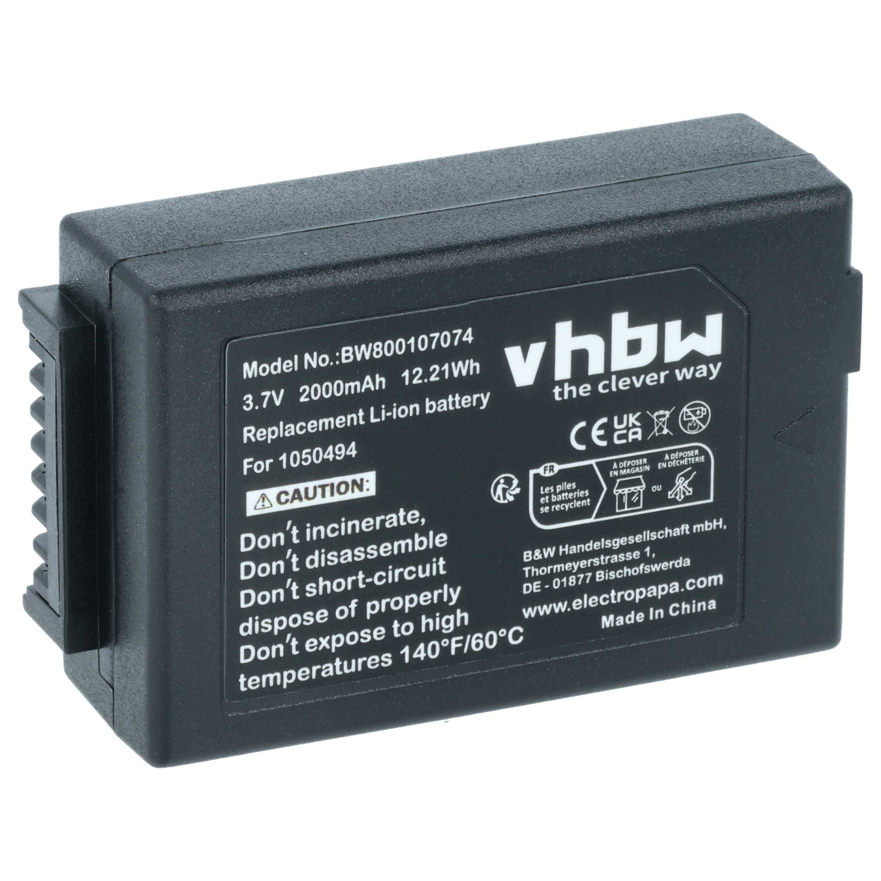 vhbw Akku kompatibel mit Zebra WorkAbout Pro 2 | 3, G4, 4 Handheld Computer Scanner (2000 mAh, 3,7 V, Li-Ion)-0