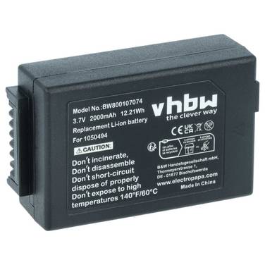 vhbw Akku kompatibel mit Zebra WorkAbout Pro 2 | 3, G4, 4 Handheld Computer Scanner (2000 mAh, 3,7 V, Li-Ion)