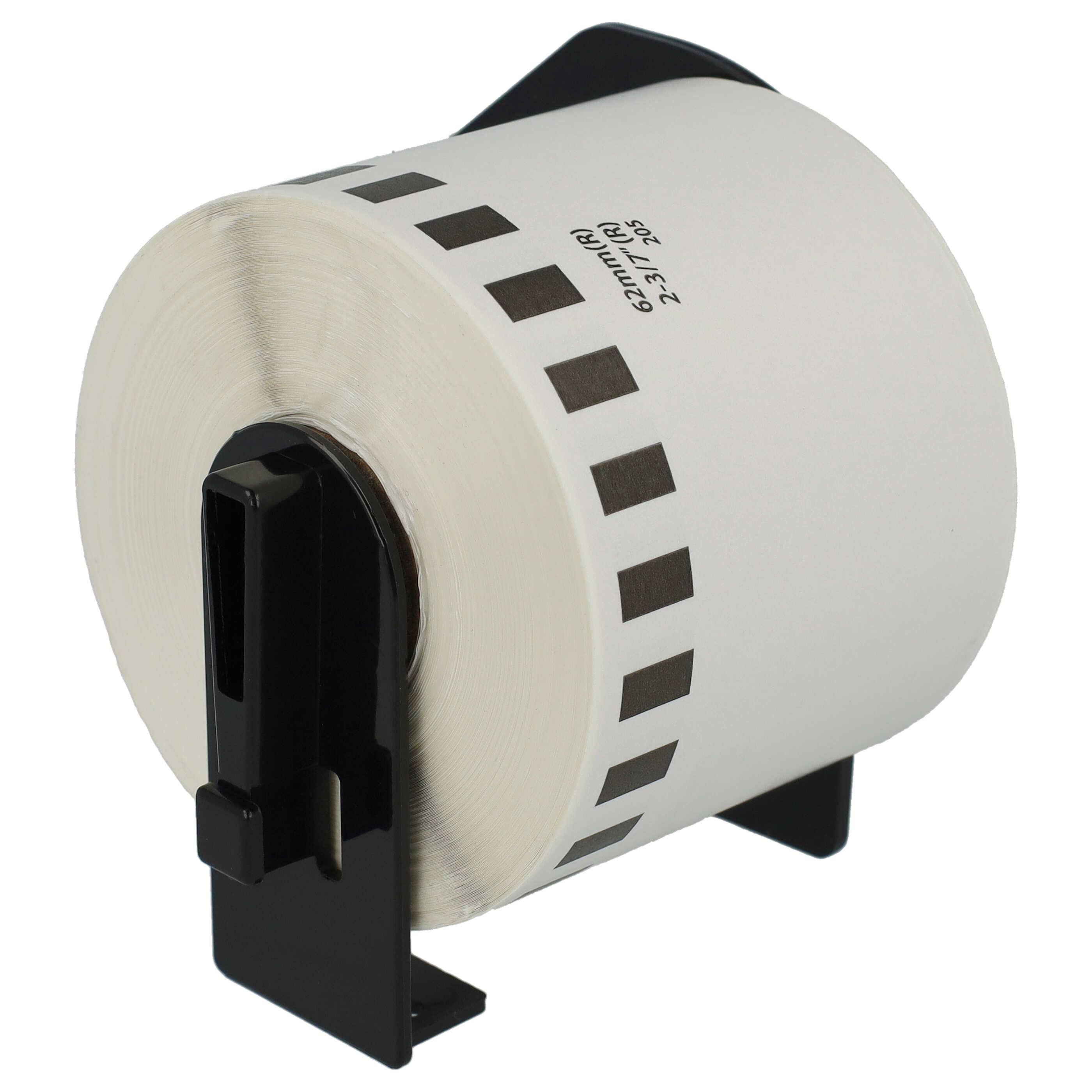 vhbw 10x Etiketten-Rolle mit Halter 62mm x 30,48m (1 Etikette) kompatibel mit Brother PT QL-700 Etiketten-Drucker --1