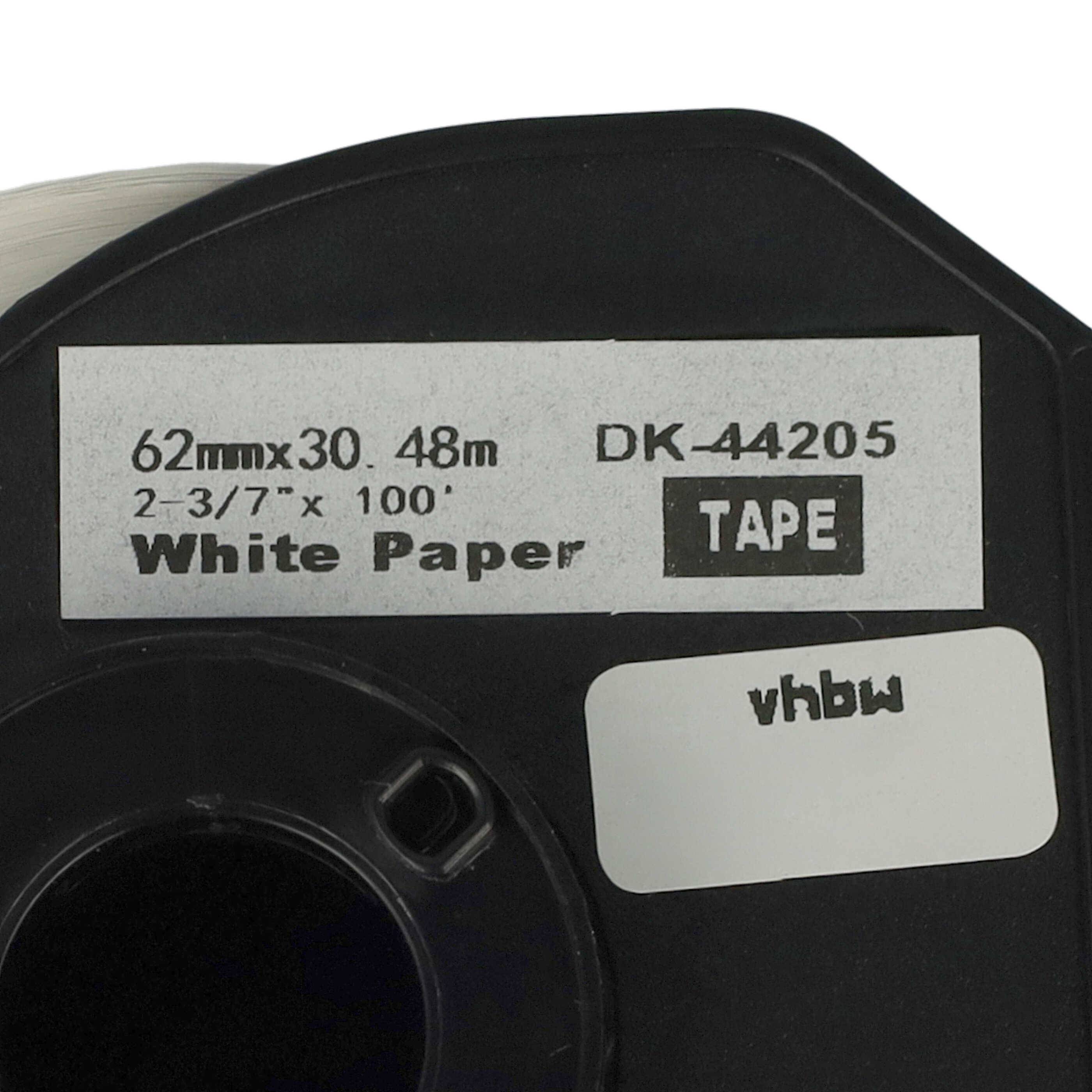 vhbw 10x Etiketten-Rolle mit Halter 62mm x 30,48m (1 Etikette) kompatibel mit Brother PT QL-700 Etiketten-Drucker --3