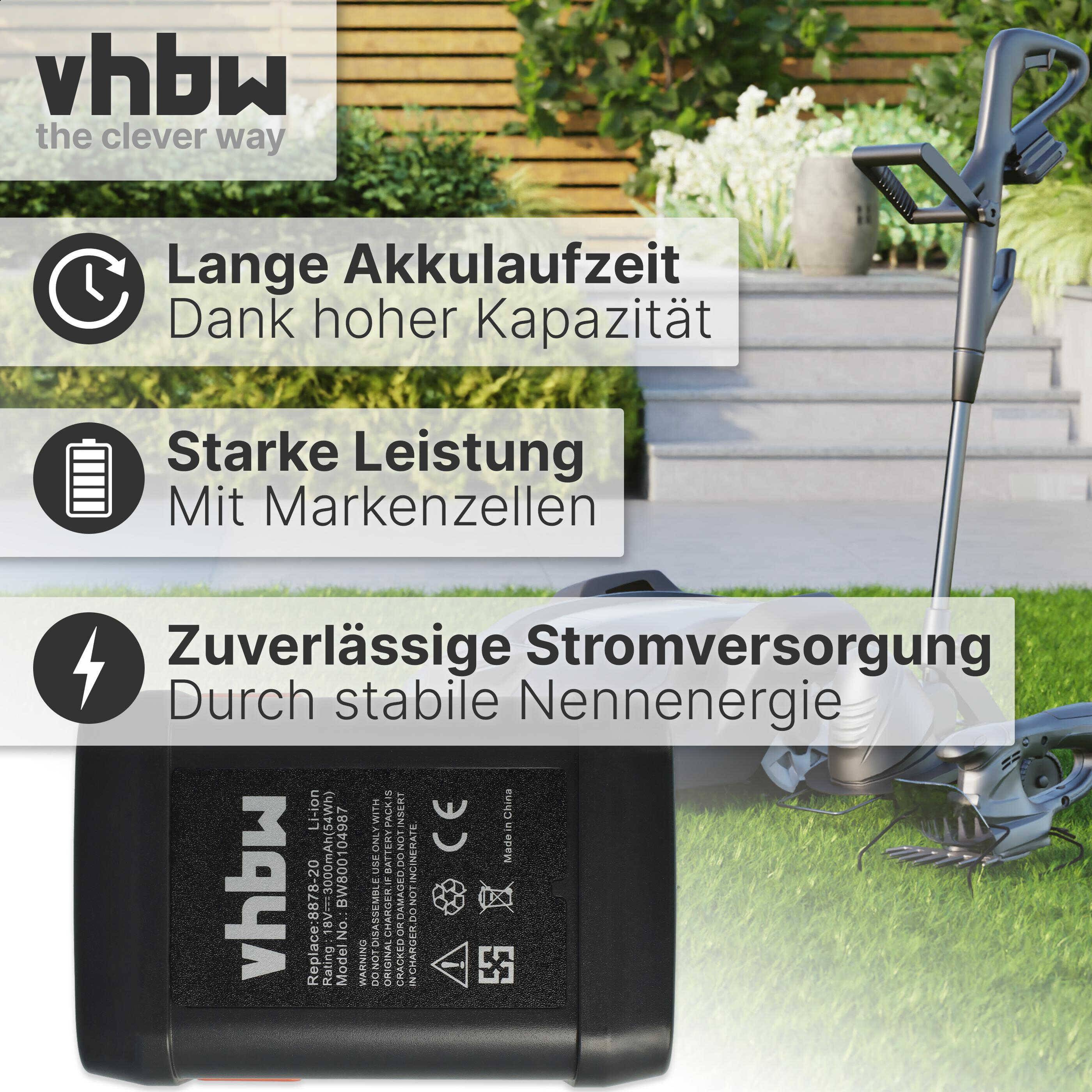 vhbw Akku kompatibel mit Gardena HighCut 48-Li (8882-20) | ErgoCut 48-Li (8878-20) Grasschere, Strauchschere (3000mAh-4
