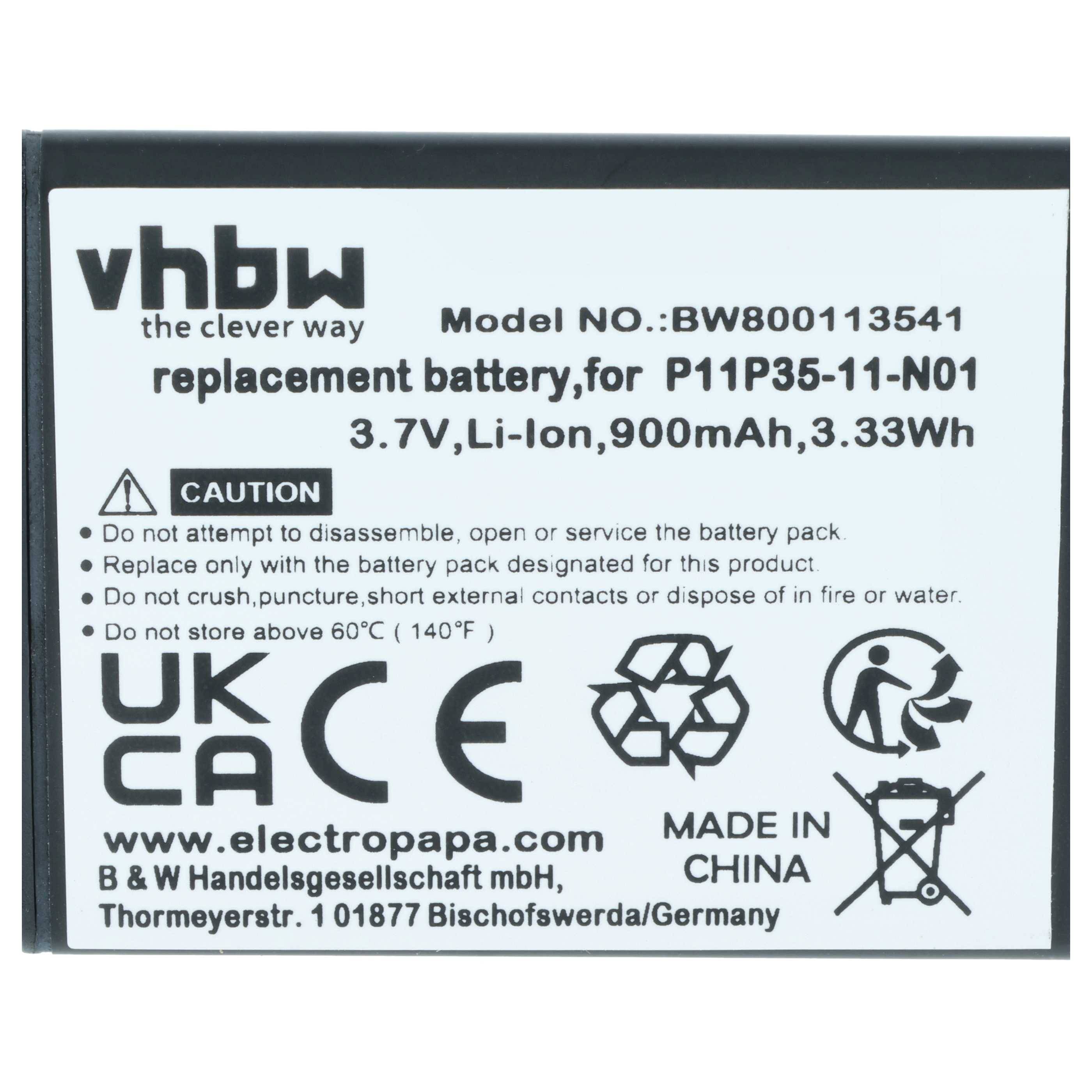 vhbw Akku Ersatz für Texas Instruments 3.7L12005SPA | P11P35-11-N01 für Taschenrechner (900 mAh, 3,7 V, Li-Ion)-3
