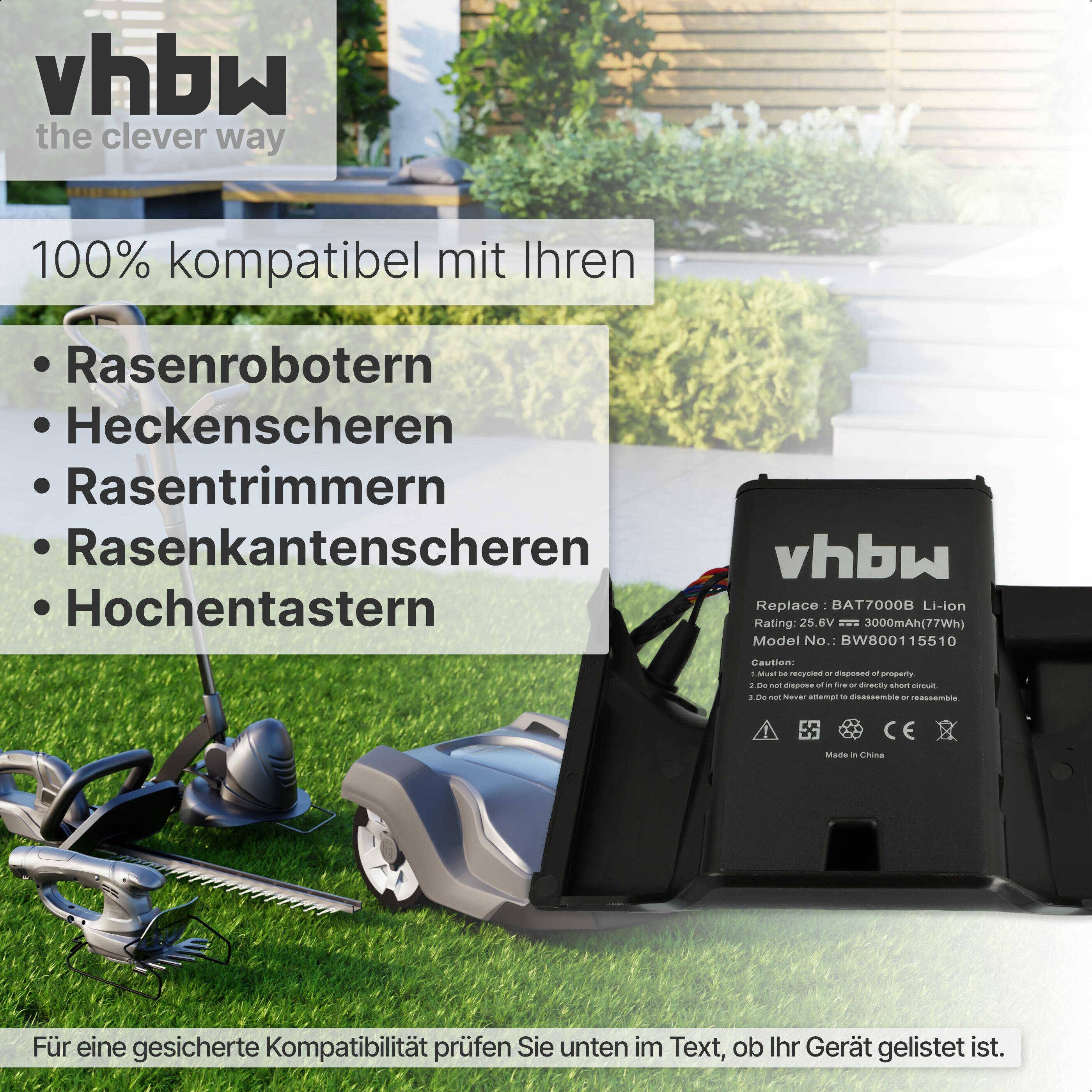 vhbw Akku Ersatz für Robomow BAT7000B für Rasenroboter Rasenmäher | (3000mAh, 25,6V, Li-Ion)-2
