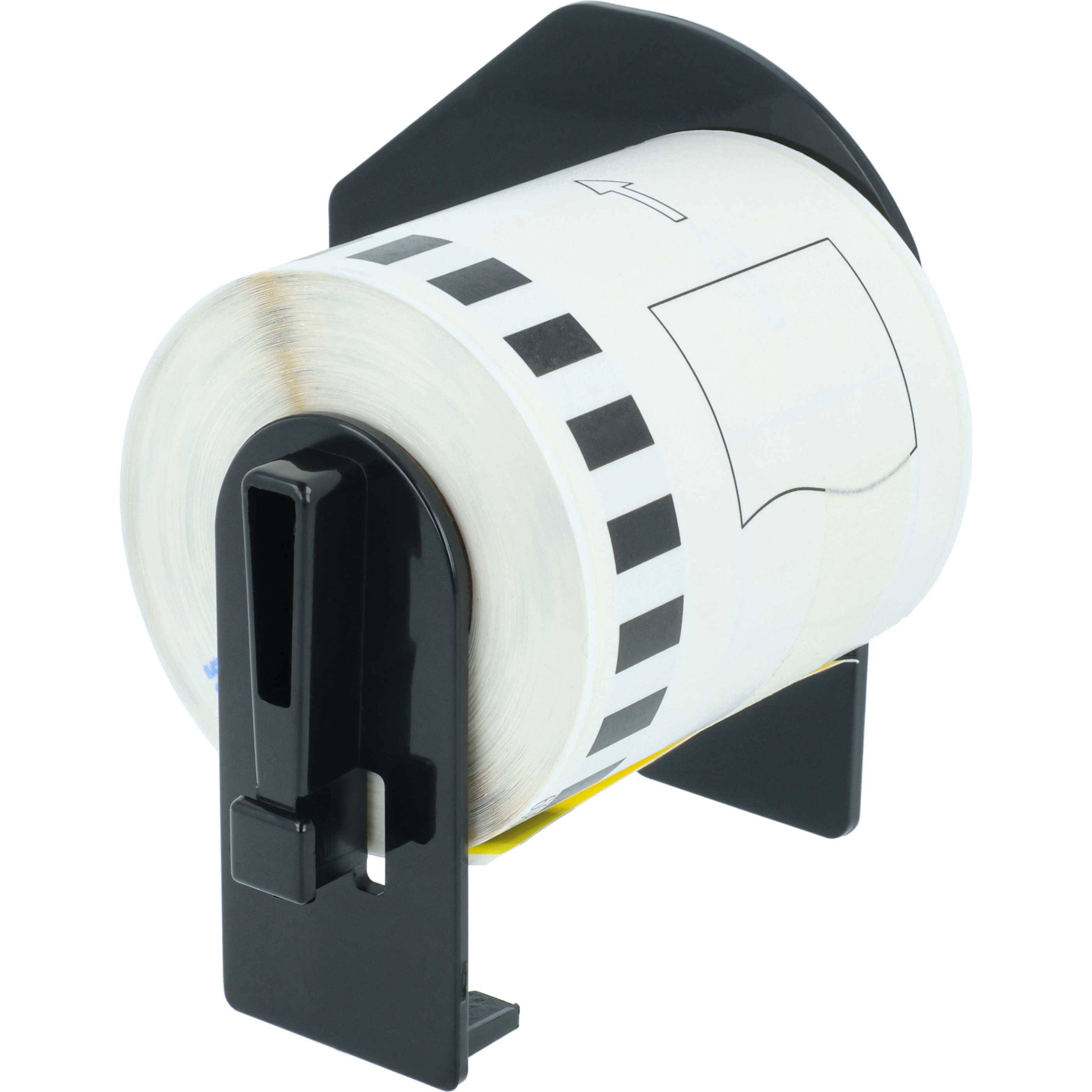 vhbw 10x Etiketten-Rolle mit Halter 62mm x 15,24m (1 Etikette) kompatibel mit Brother PT QL500BW, QL500BS-1