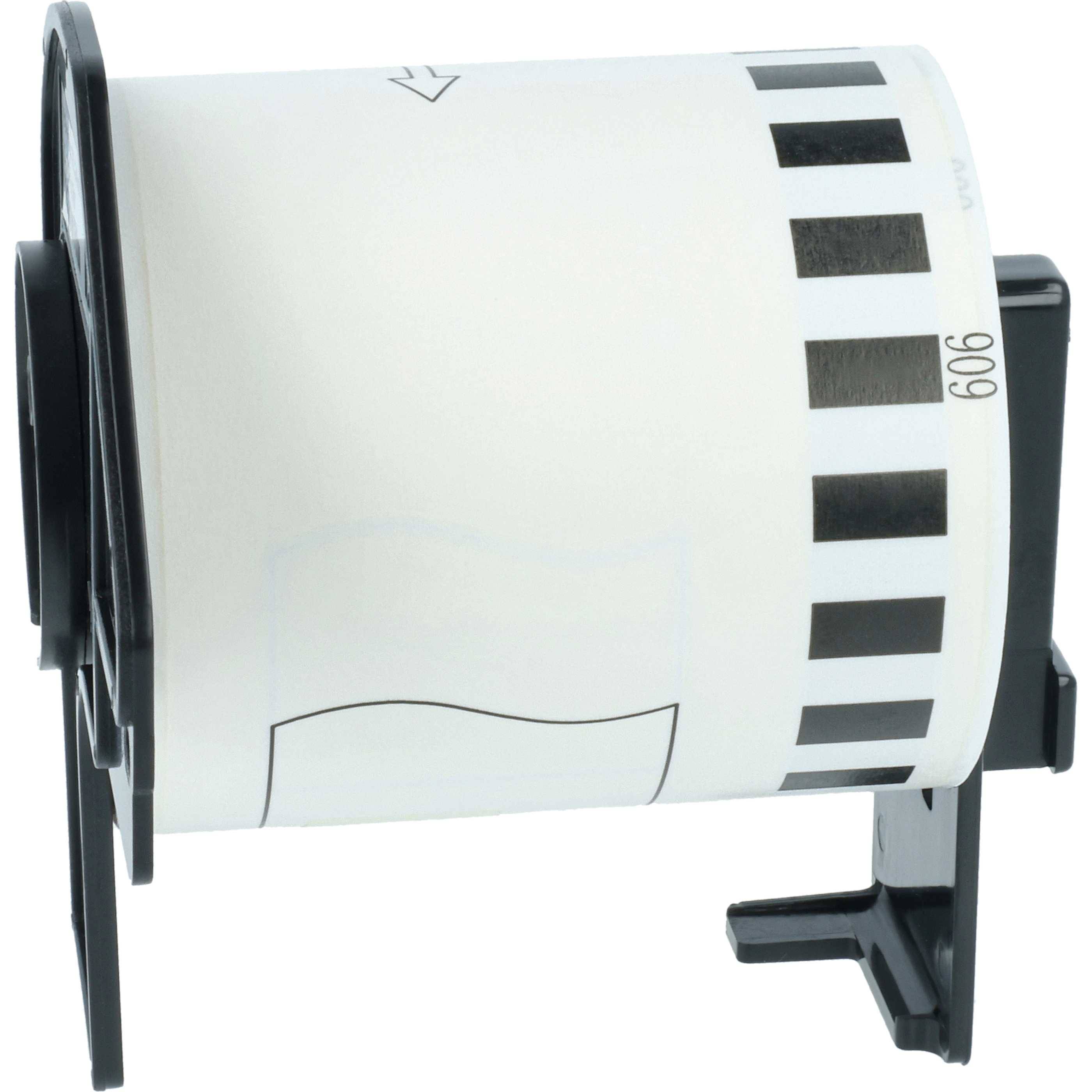 vhbw 10x Etiketten-Rolle mit Halter 62mm x 15,24m (1 Etikette) kompatibel mit Brother PT QL500BW, QL500BS-2