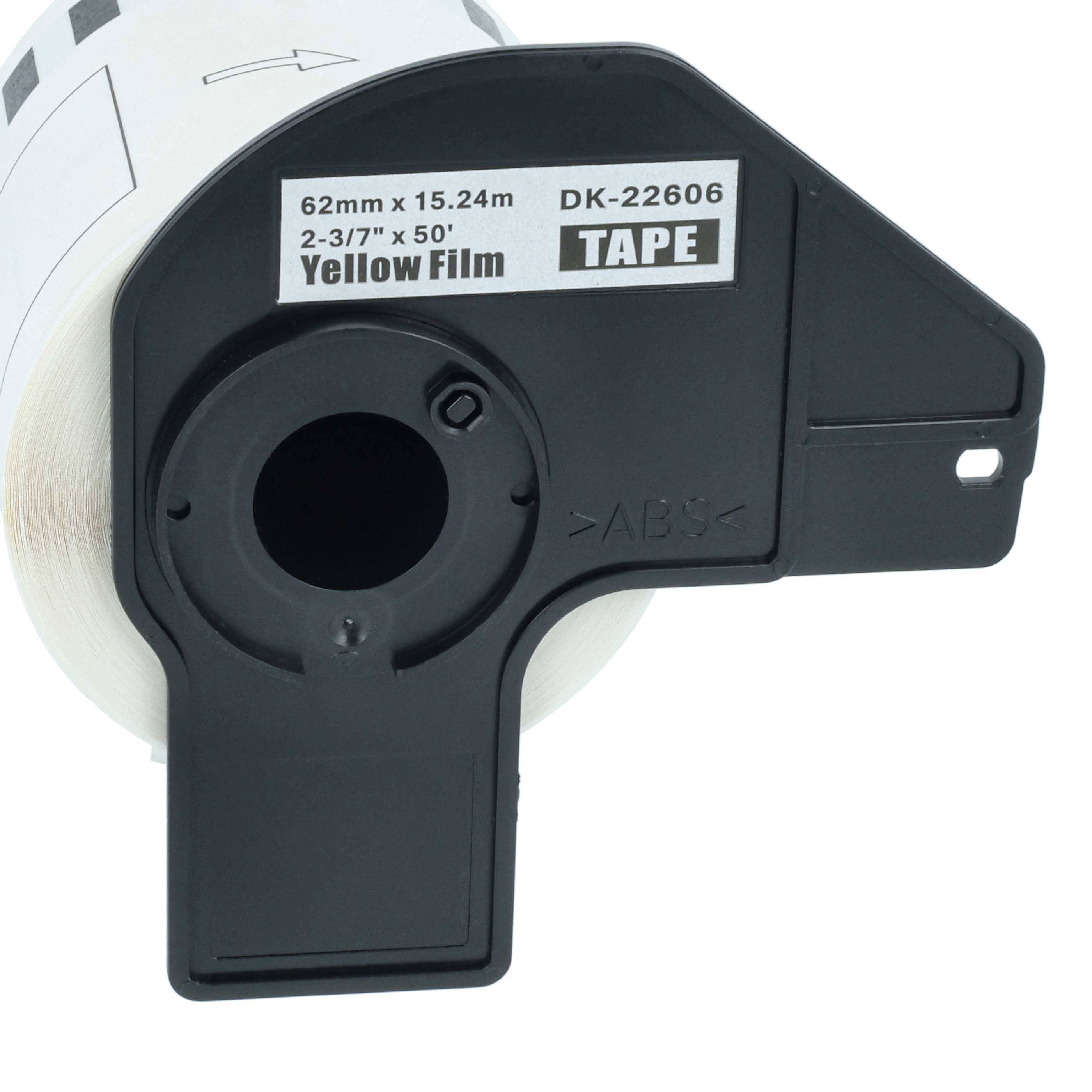 vhbw 10x Etiketten-Rolle mit Halter 62mm x 15,24m (1 Etikette) kompatibel mit Brother PT QL500BW, QL500BS-3