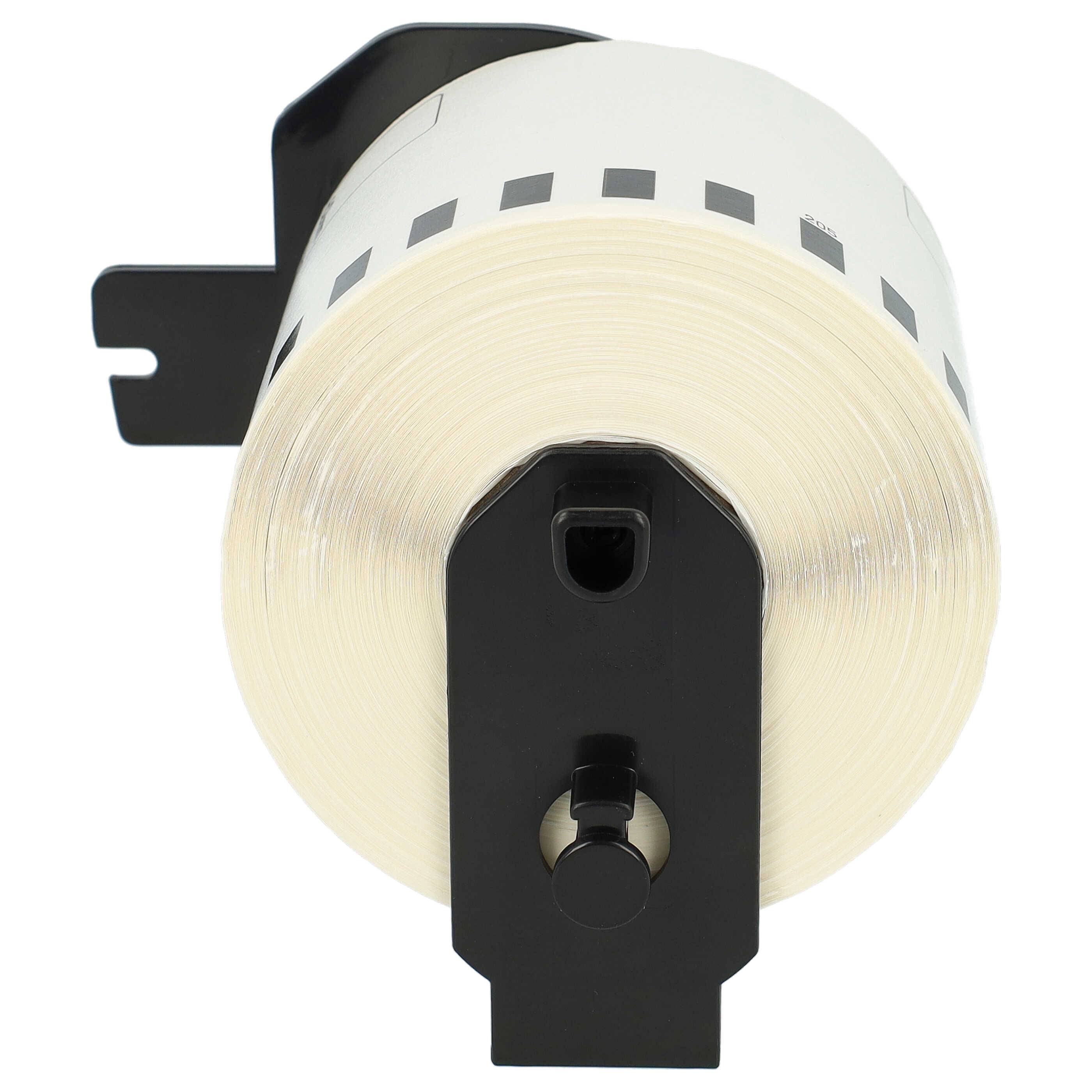 vhbw 3x Etiketten-Rolle mit Halter 62mm x 30,48m (1 Etikette) kompatibel mit Brother PT QL-710W, QL650TD, QL-700, QL-710-2