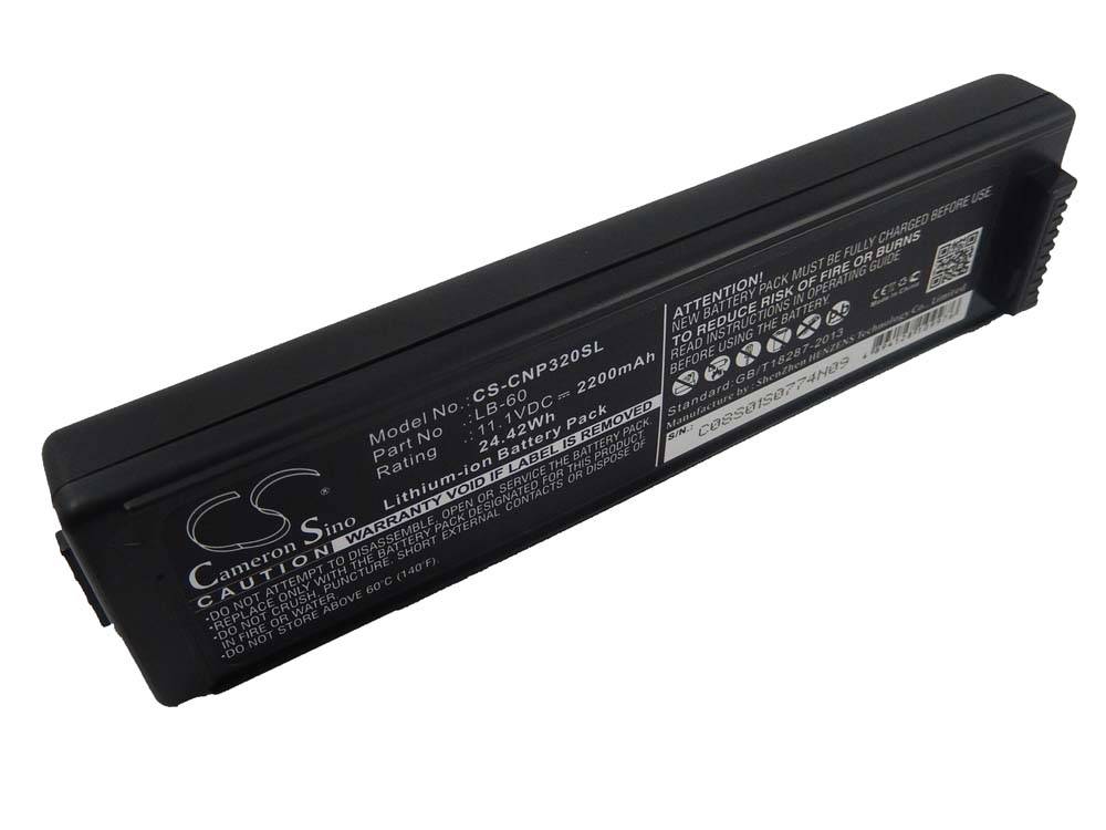 vhbw Akku kompatibel mit Canon LK-62 | Drucker, Kopierer, Scanner, Etiketten-Drucker 2200mAh (11,1V, Li-Ion)-0