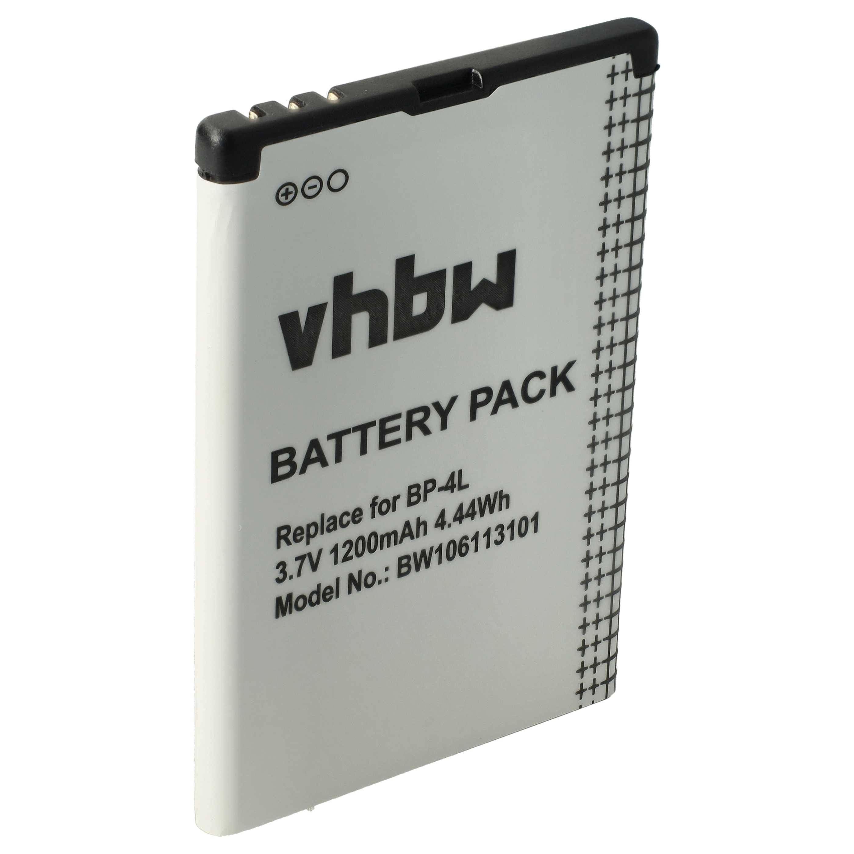 vhbw Akku kompatibel mit Nokia E63 | E52, E71x, E6, 6760 Slide, Clipper, E61i, E6-00, E55, E71 Handy Smartphone Telefon-0