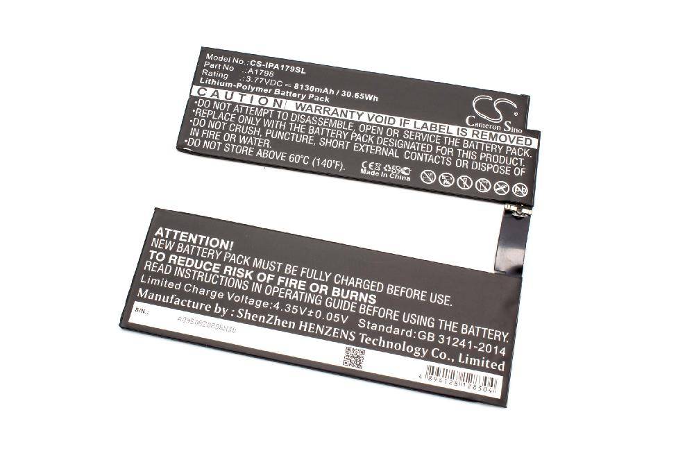 vhbw Akku kompatibel mit Apple iPad Pro MPHG2LL/A | MPGL2LL/A, MPHJ2LL/A, MPHH2LL/A, MPHK2LL/A Tablet Pad (8130 mAh, 3-0