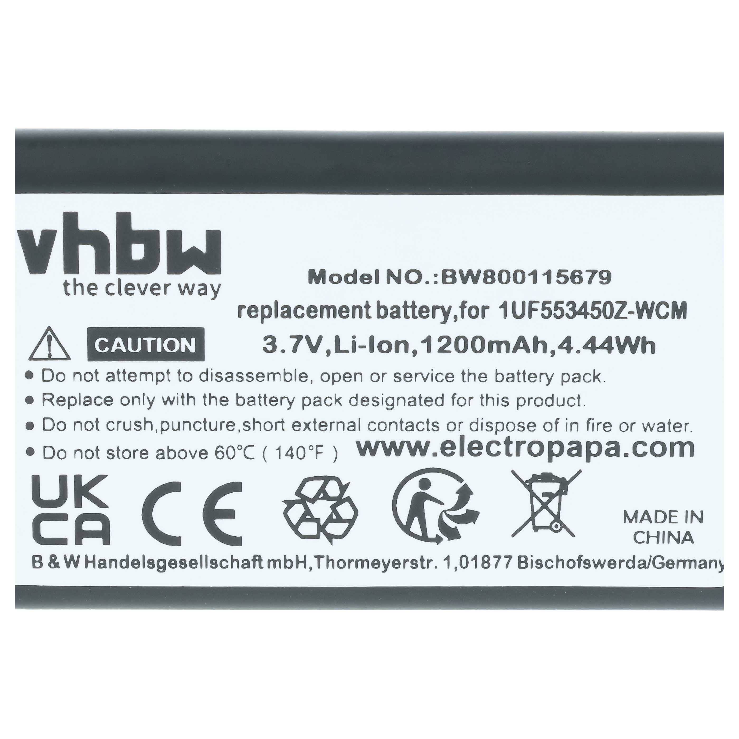 vhbw Akku kompatibel mit Wacom PTH-450-EN | PTH-450-DE, PTH-450-FR, PTH-450-ES, PTH-450-NL, PTH-450-IT Tablet Pad (1200-2