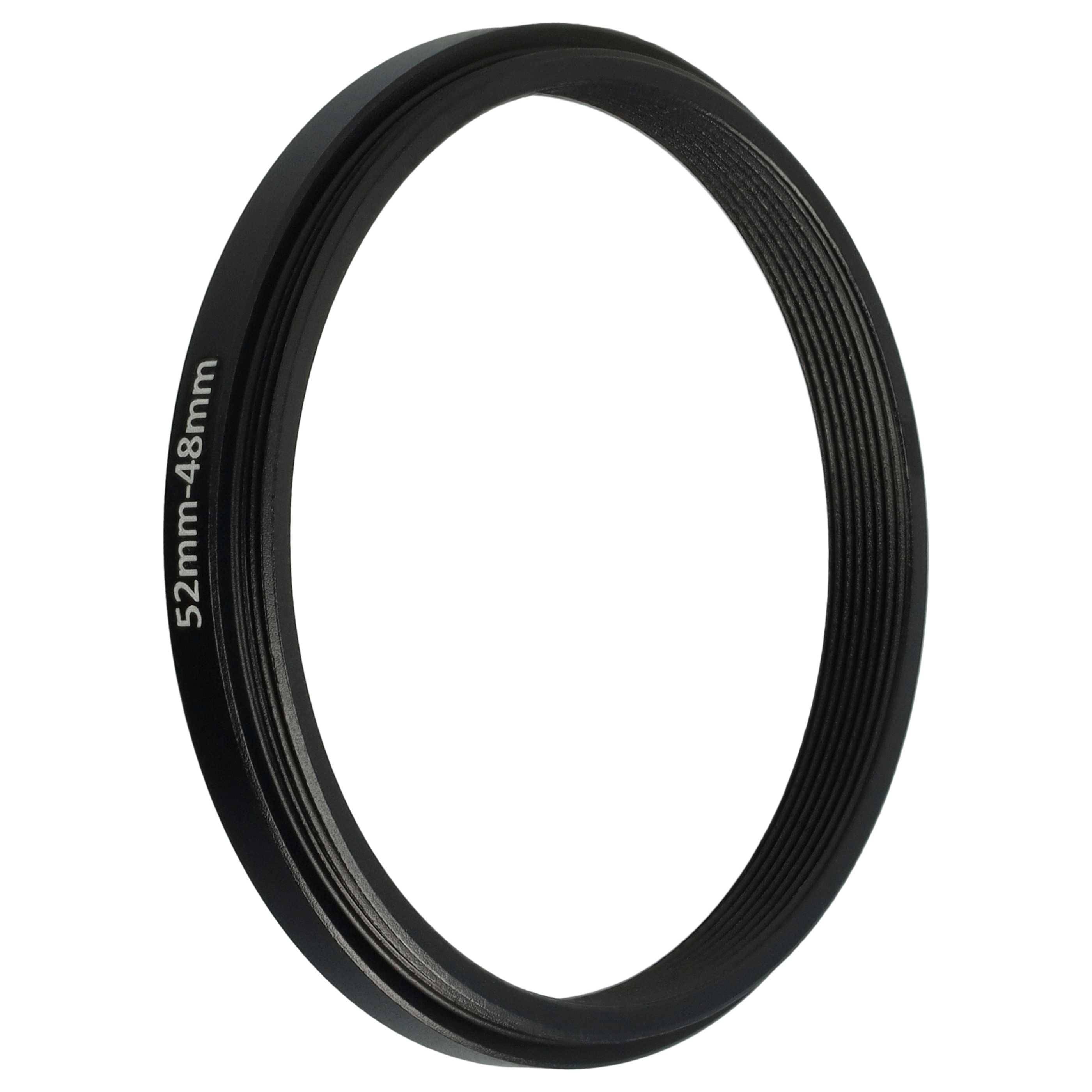 vhbw Step-Down-Ring Adapter von 52 mm auf 48 mm für Kamera Objektiv | Filteradapter, Metall, Schwarz-1