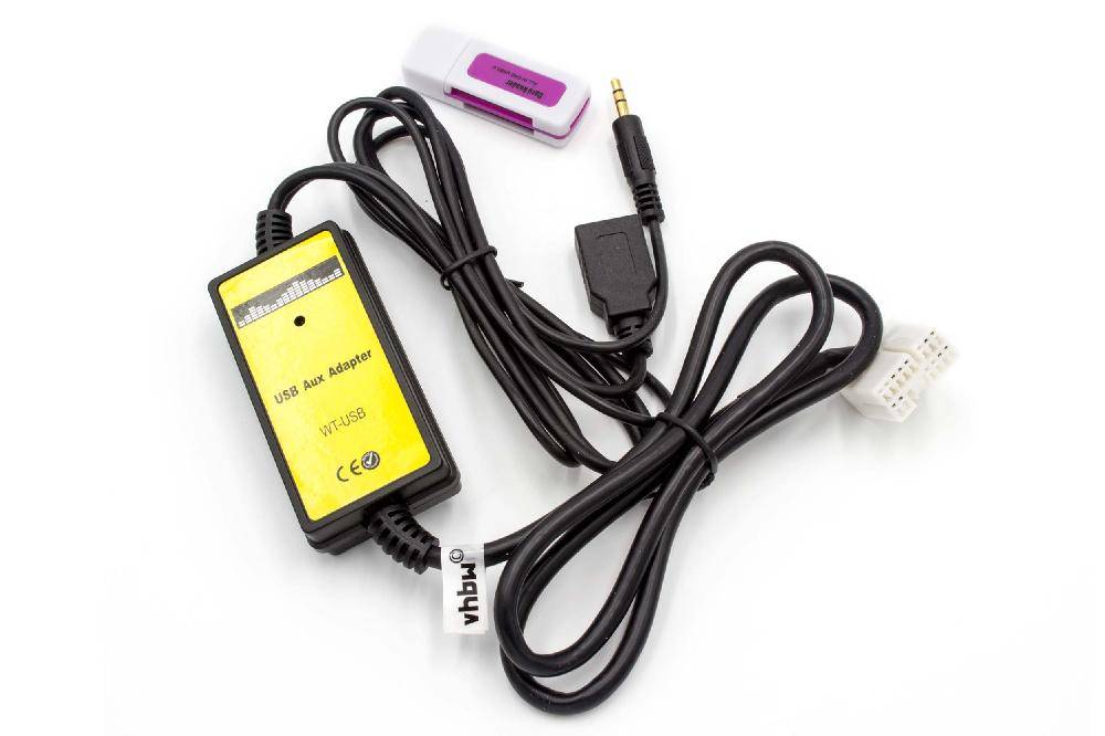 vhbw AUX Kabel KFZ Radio kompatibel mit Honda Bj. 2002-11 Fit | City Auto, Autoradio - USB, (150 cm)-0