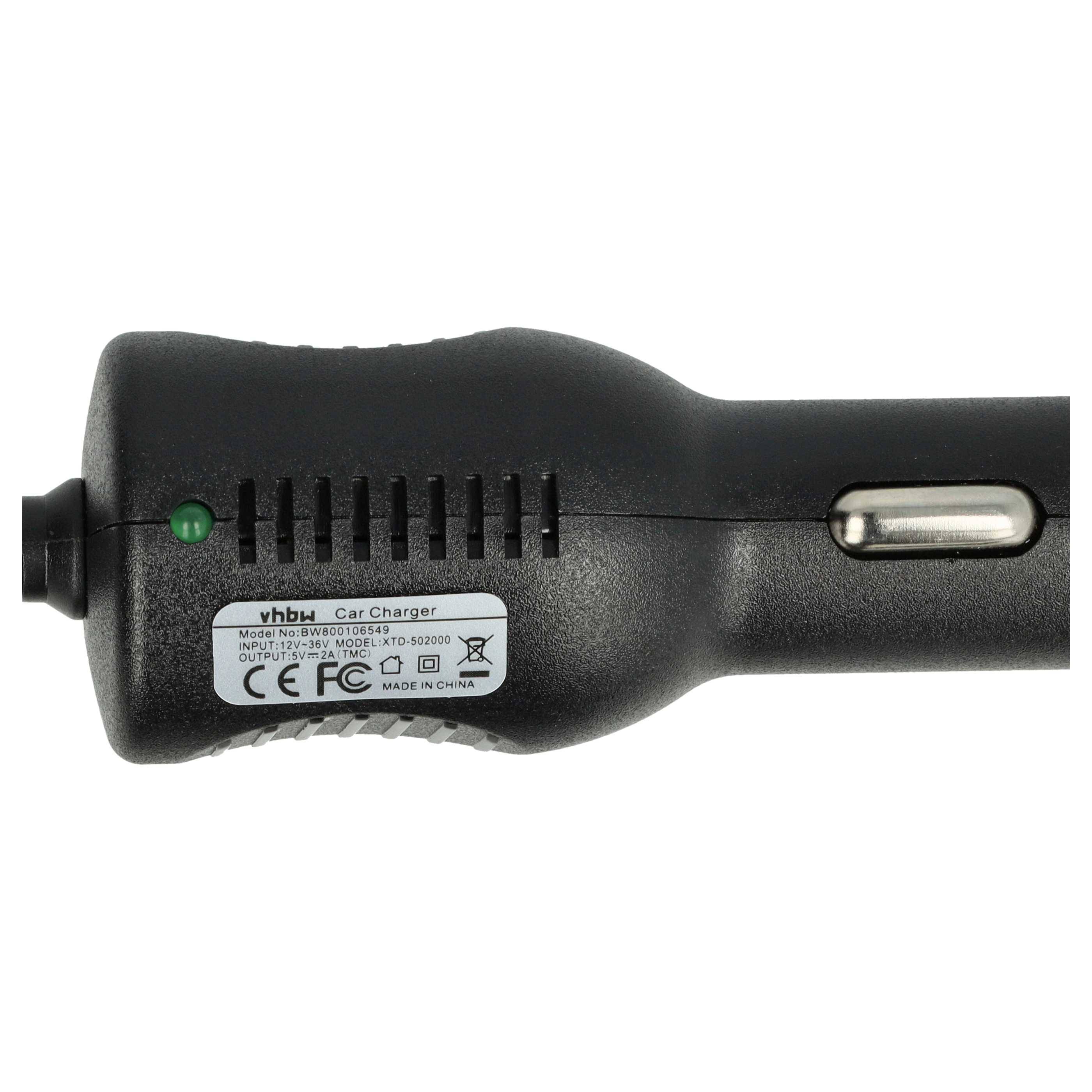vhbw KFZ-Ladekabel kompatibel mit Falk Neo 640 LMU Navigationsgerät | 12V Ladegerät Schwarz-3