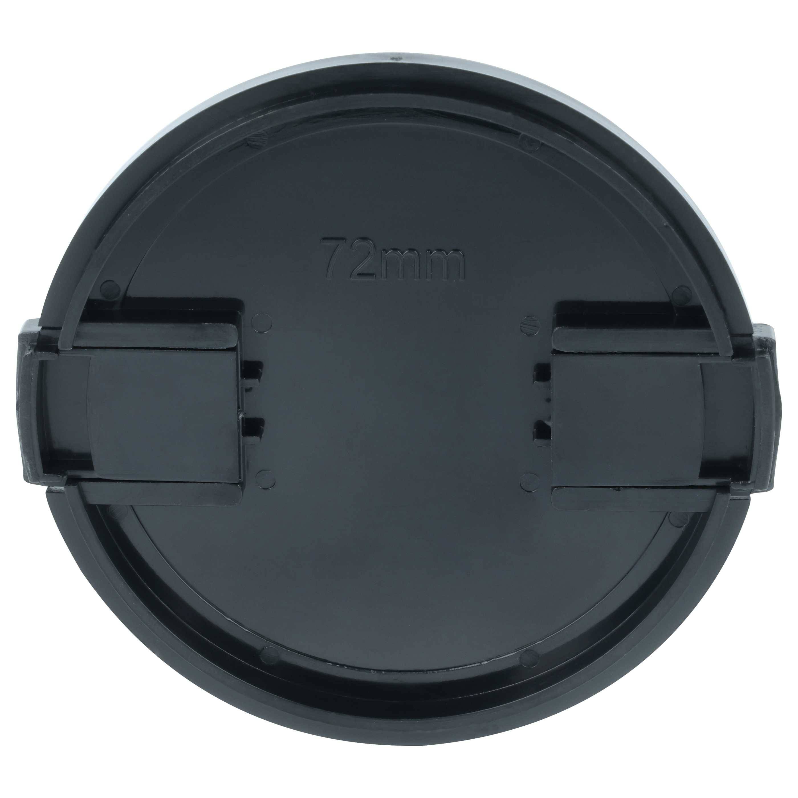 vhbw Objektivdeckel kompatibel mit Nikon AF-S 16-80 mm 1:2.8-4E ED VR | Kamera, Kunststoff Schwarz, mit Seitengriff, 72-2