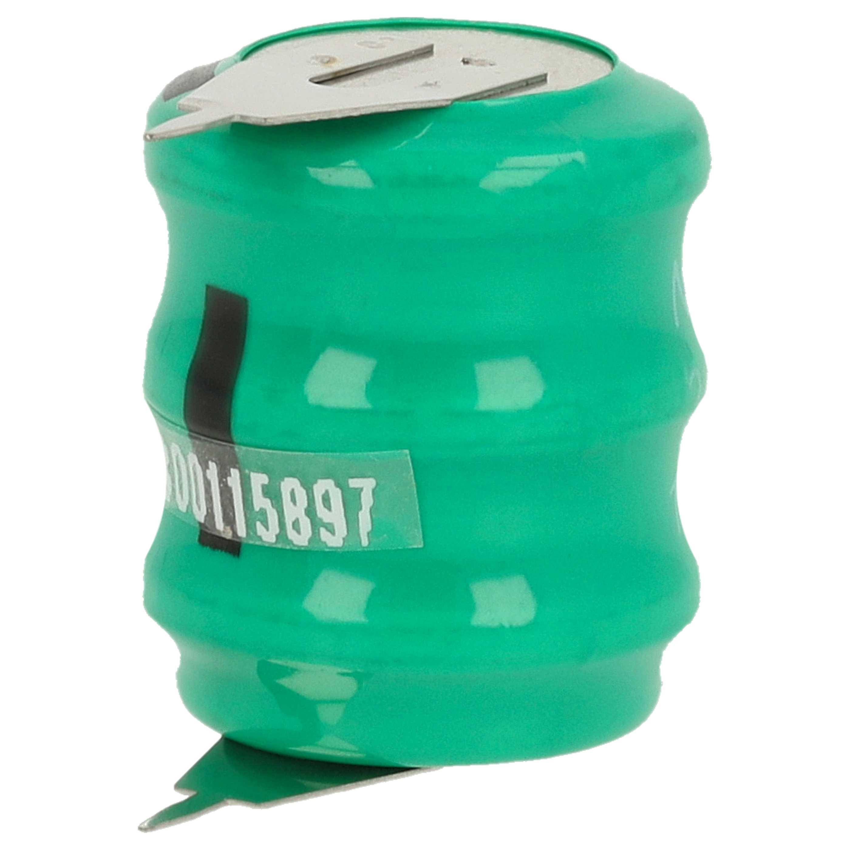 vhbw Knopfzellen Akku Typ V80H (NiMH, 80mAh, 3.6V) | Säule mit 3 Zellen, 2 Pins Printanschluss, wiederaufladbar-1
