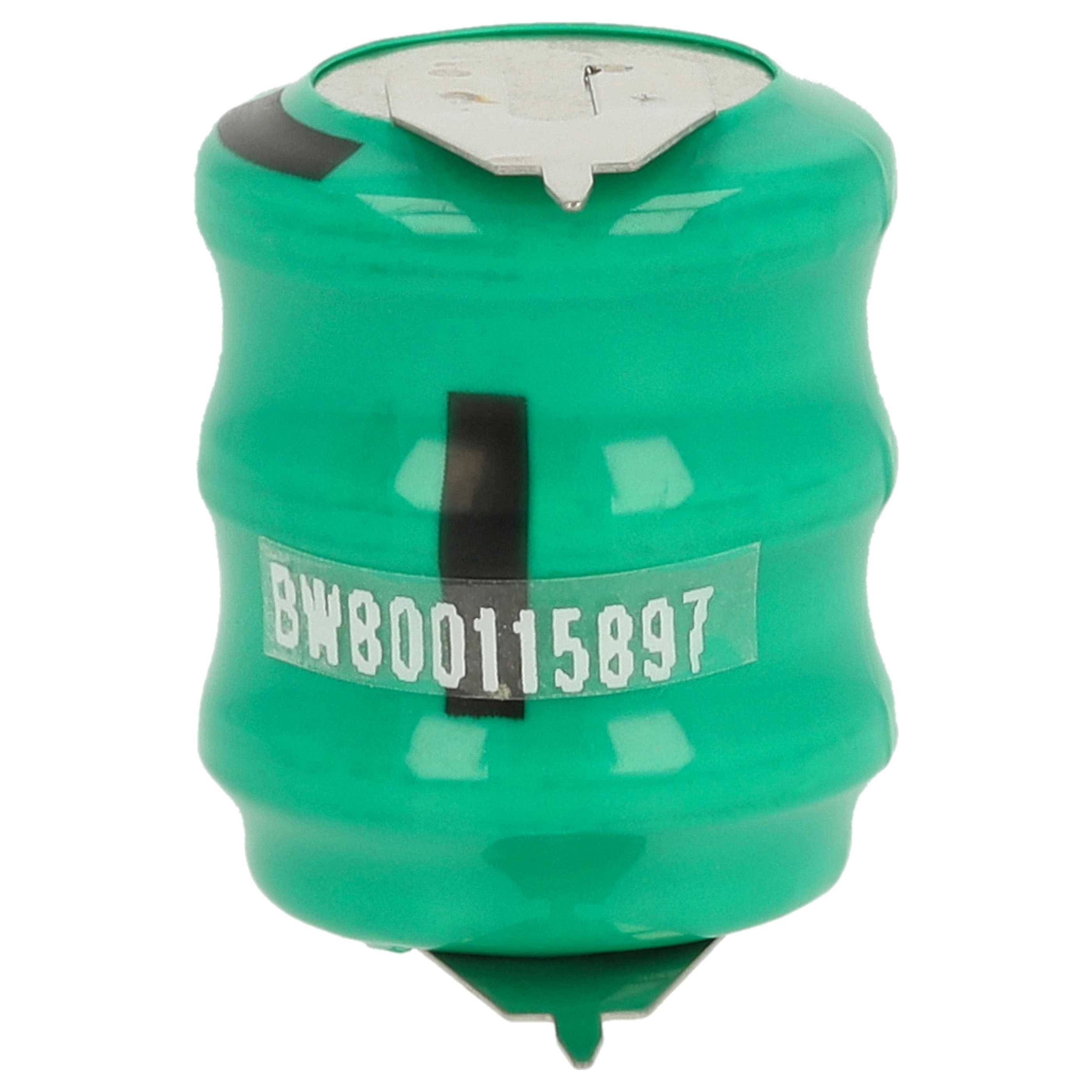 vhbw Knopfzellen Akku Typ V80H (NiMH, 80mAh, 3.6V) | Säule mit 3 Zellen, 2 Pins Printanschluss, wiederaufladbar-2