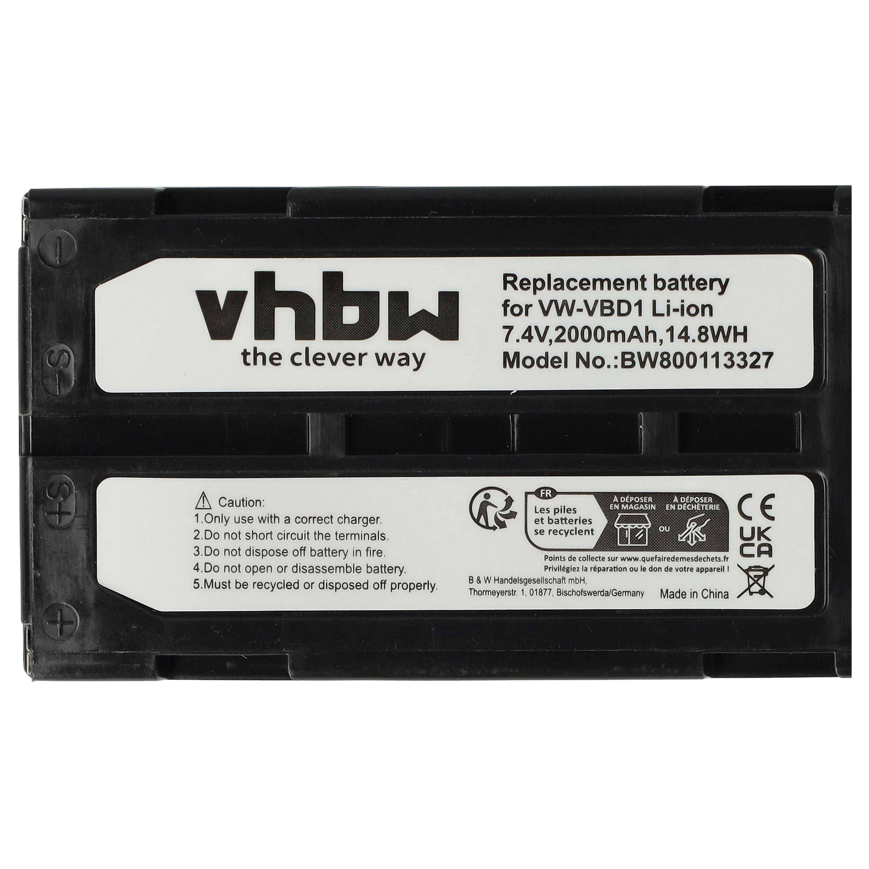 vhbw 2x Akku Ersatz für RCA BB-65L | für Videokamera Camcorder (2000 mAh, 7,4 V, Li-Ion)-1