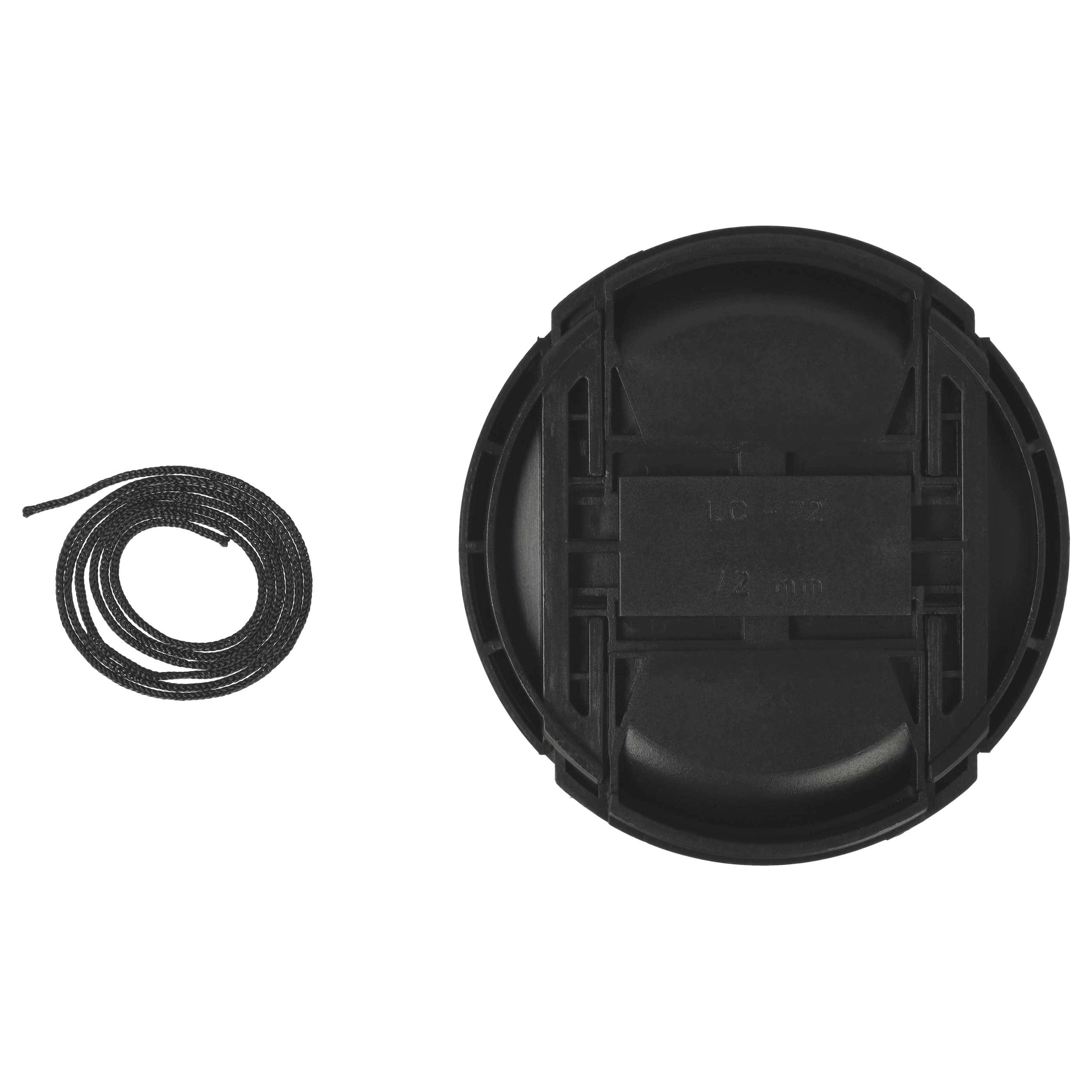vhbw Objektivdeckel kompatibel mit Sony 1.4 ZA Carls Zeiss Planar T* | Kamera, Kunststoff, Schwarz, mit Innengriff, 72-3