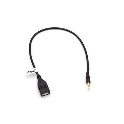 vhbw Adapter OTG für Mobilgerät | Kabeladapter USB Buchse auf AUX Stecker Schwarz-0