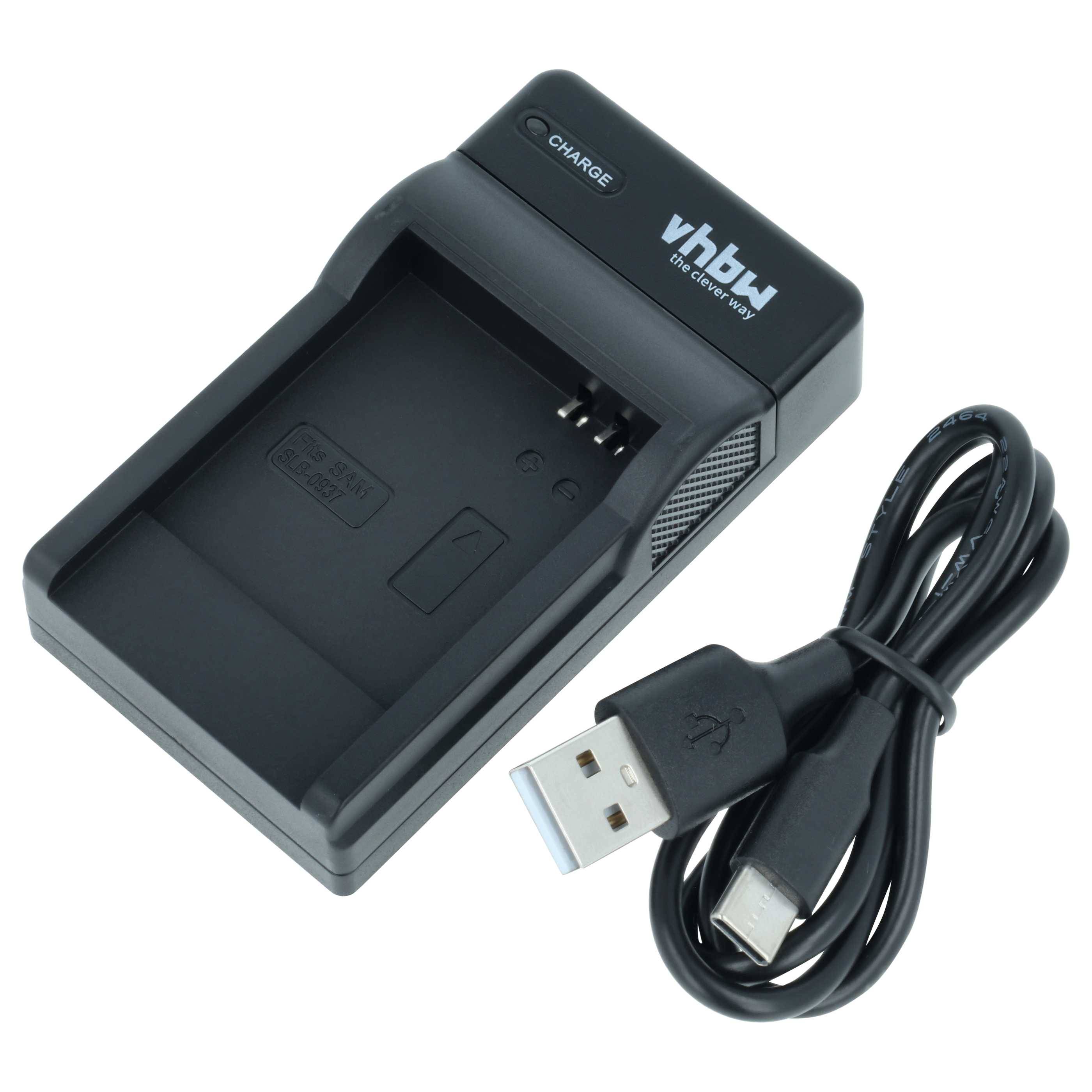 vhbw USB-C Ladegerät kompatibel mit Samsung SLB-0937 für Kamera Camcorder | Ladeschale + USB-C Kabel Ladeanzeige-0