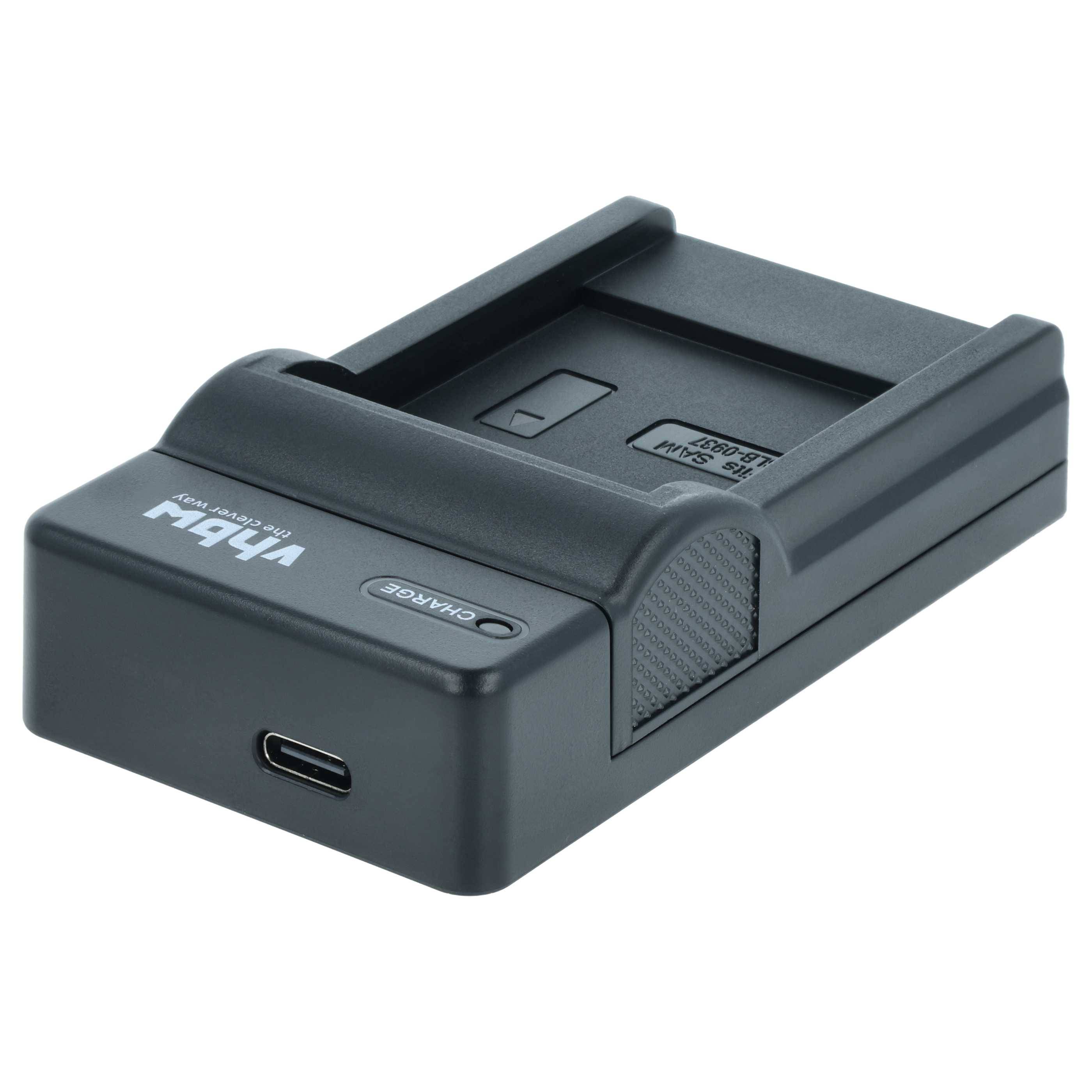 vhbw USB-C Ladegerät kompatibel mit Samsung SLB-0937 für Kamera Camcorder | Ladeschale + USB-C Kabel Ladeanzeige-1