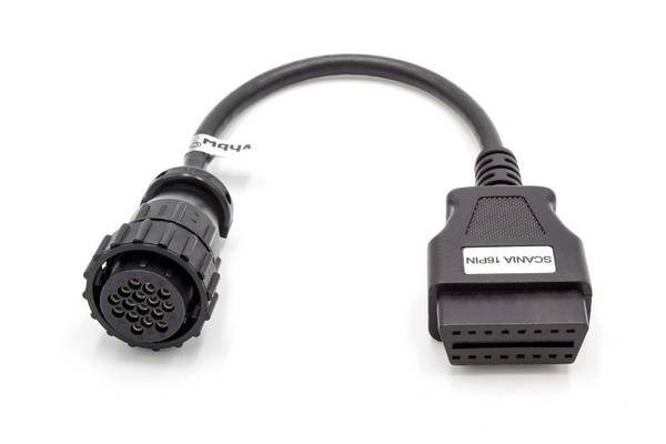 vhbw OBD2 Adapterkabel 16Pin auf 16Pin kompatibel mit ältere Scania KFZ | mit 16Pin-Anschluss für OBD-Diagnosegerät