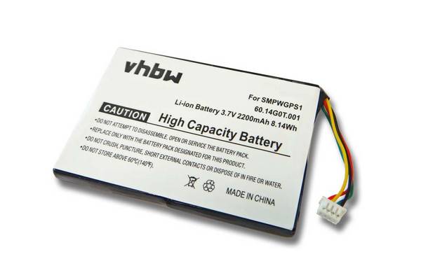 vhbw Akku Ersatz für SMPWGPS1 | 60.14G0T.001 für GPS Navigation Navi (2200 mAh, 3,7 V, Li-Ion)