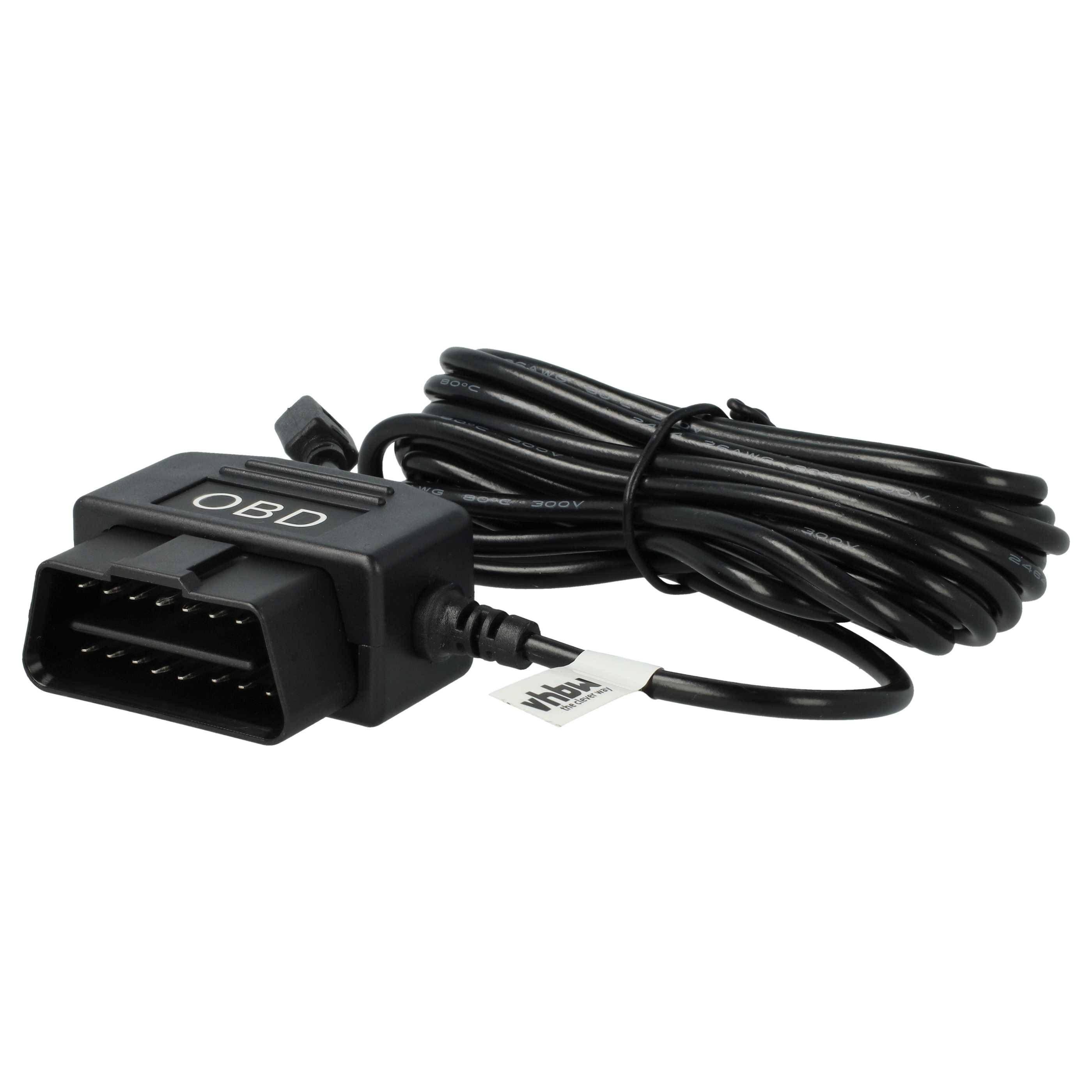vhbw OBD2 Mini-USB Kabel Ladekabel | für Dashcam GPS Navi Smartphone 3,5m-1