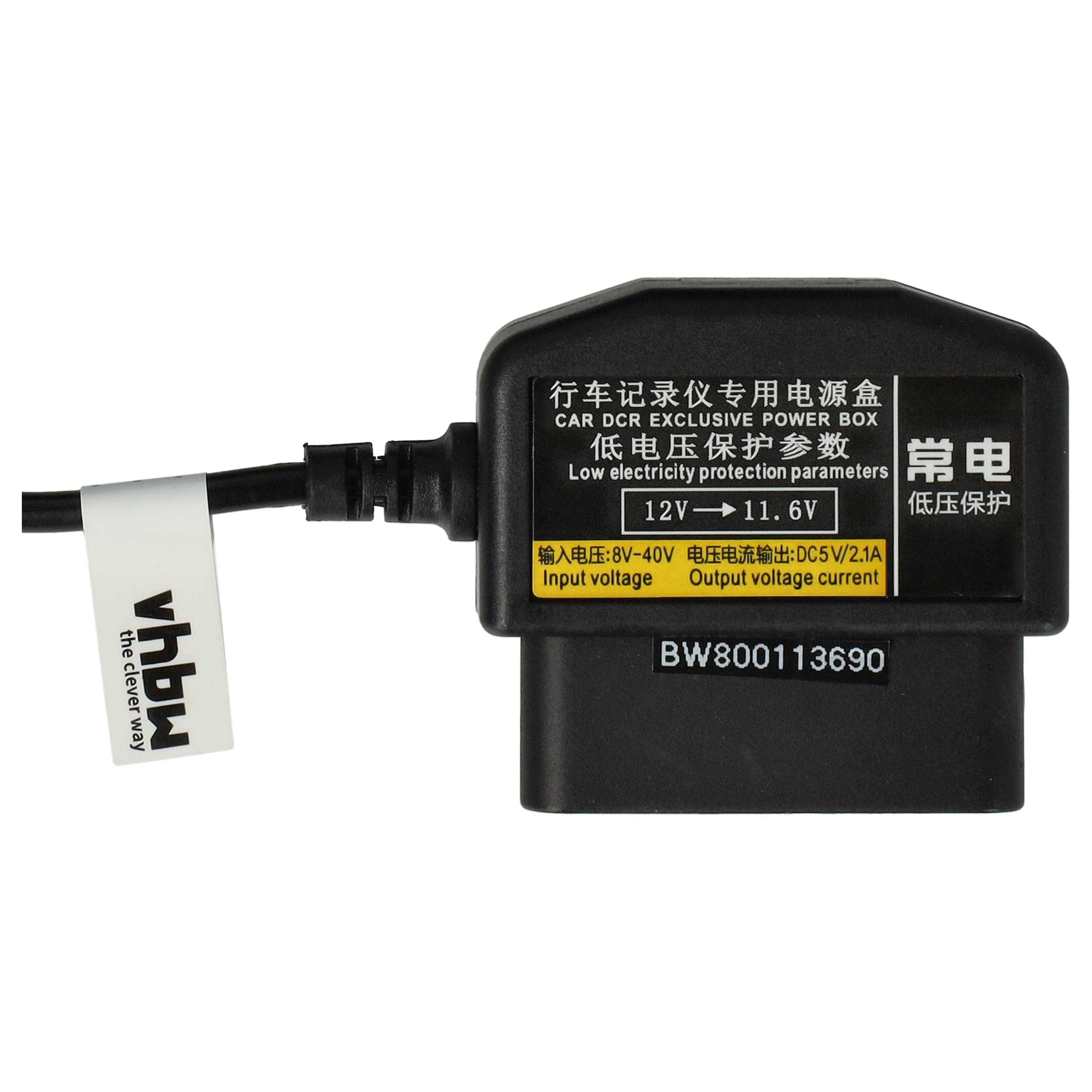 vhbw OBD2 Mini-USB Kabel Ladekabel | für Dashcam GPS Navi Smartphone 3,5m-4