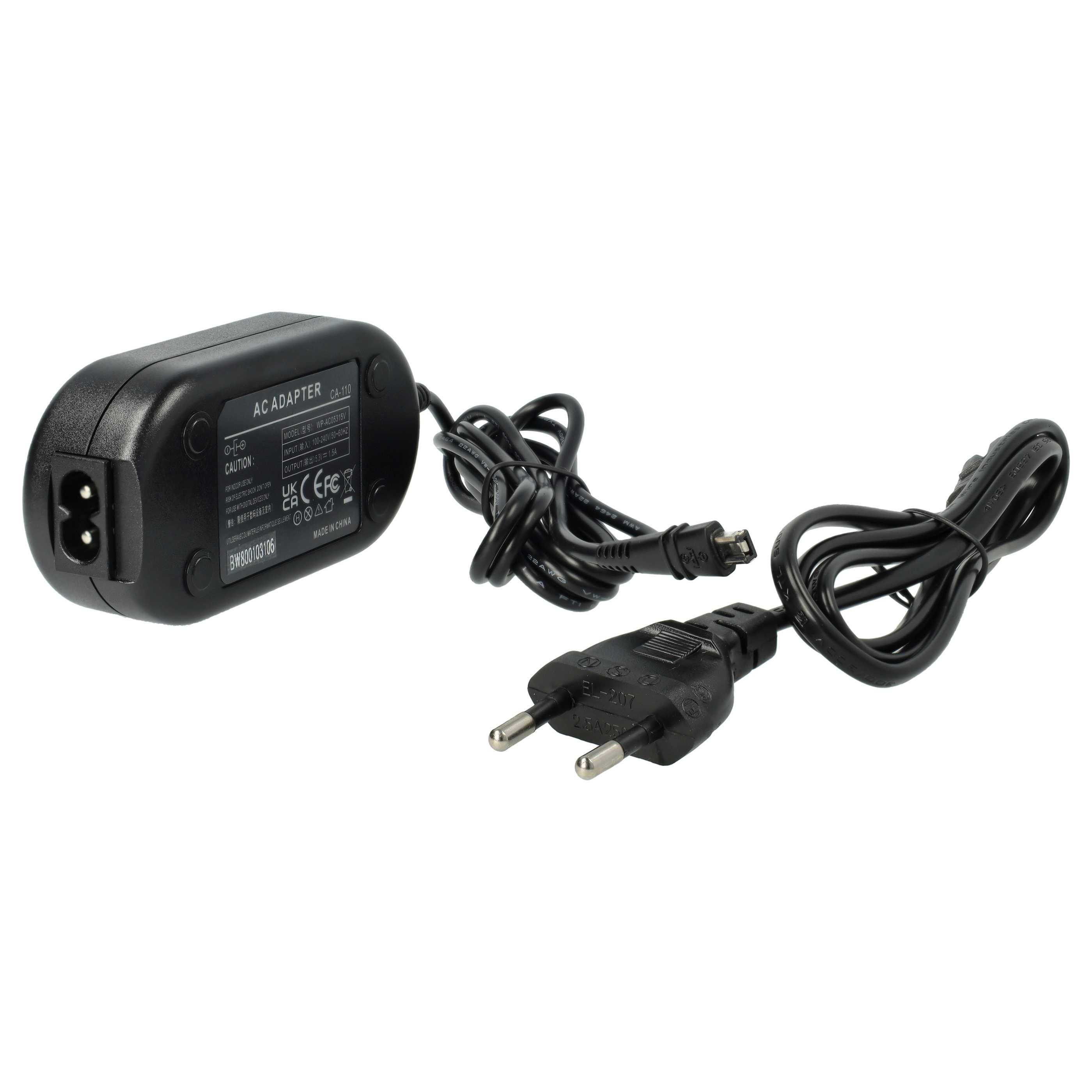 vhbw Netzteil kompatibel mit Canon Legria HF R66 | HF R606, HF R706, HF R76, HF R78 Kamera, Digitalkamera, 2m - Ersatz-0