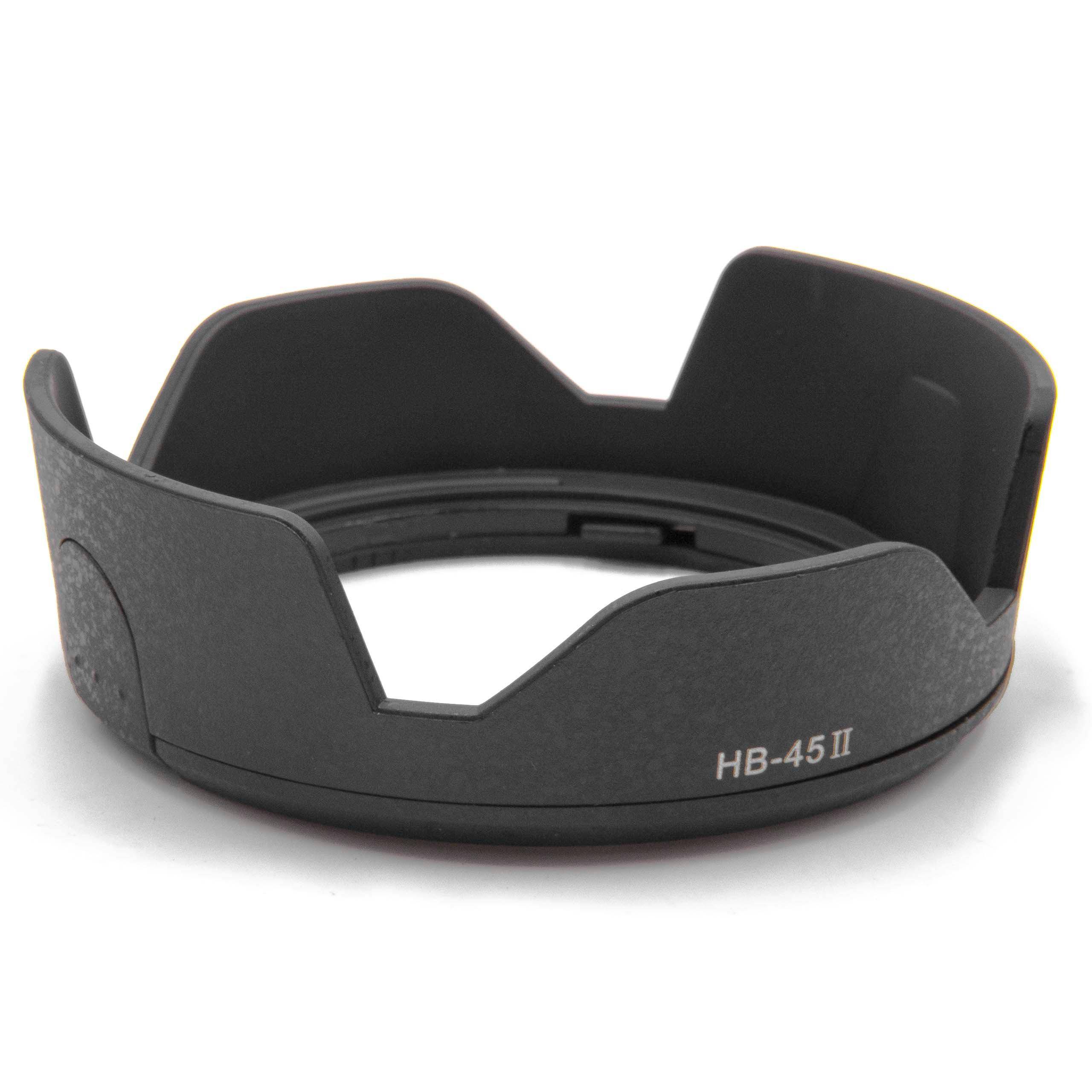 vhbw Gegenlichtblende Ersatz für Nikon HB-45 II | für 52mm Objektiv - Schwarz, Kunststoff, tulpenförmig-0