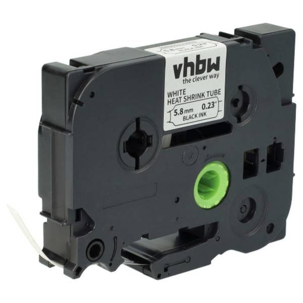 vhbw Schriftband-Kassette kompatibel mit Brother P-Touch PT-E500VP Etiketten-Drucker 1,5m x 5,8mm Schwarz auf Weiß
