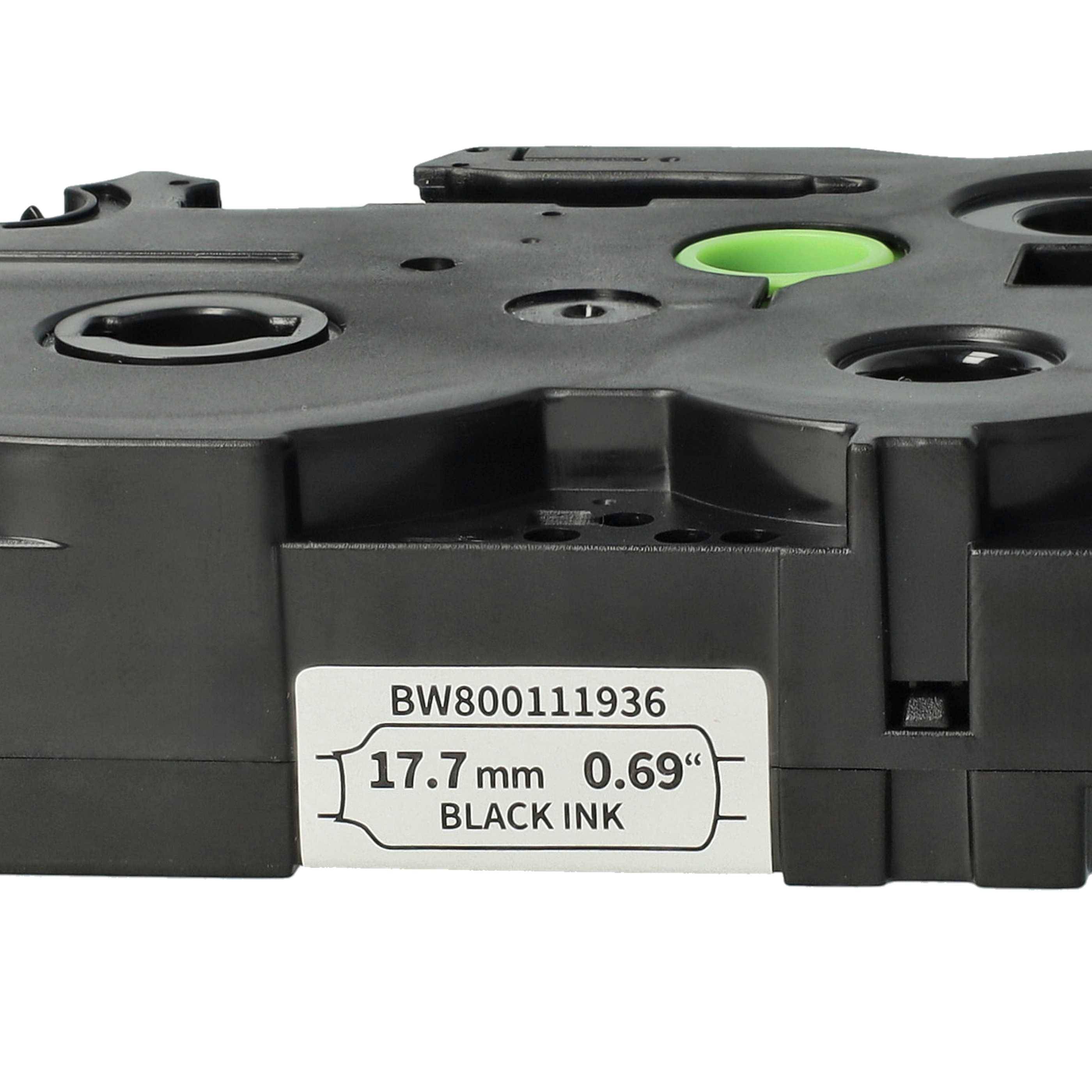 vhbw Schriftband 17,7 mm kompatibel mit Brother Edge PT-P750WVP | Etiketten-Drucker Schwarz auf Weiß-4