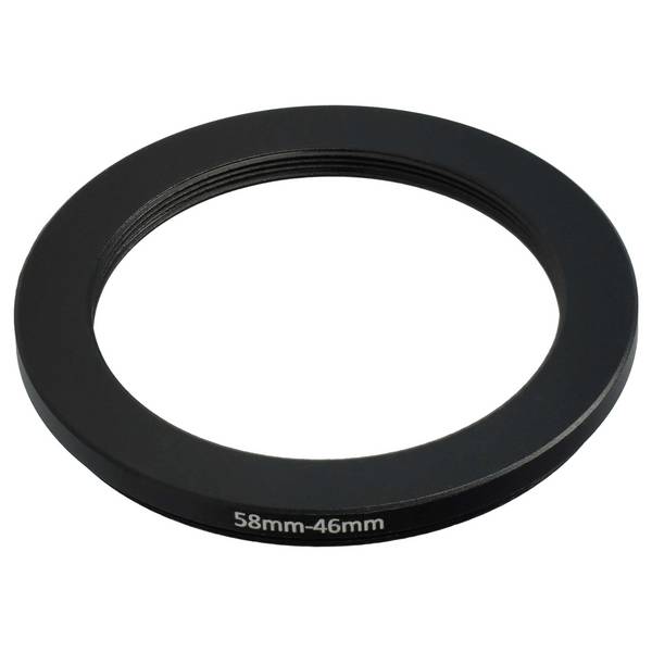 vhbw Step-Down-Ring Adapter von 58 mm auf 46 mm für Kamera Objektiv | Filteradapter, Metall Schwarz